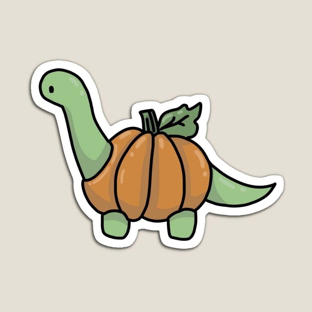 1000x1000 Halloween Brontosaurus Apatosaurus Dinosaur Wearing Pumpkin Jack O Lantern Magnet By Bassoongirl123. Dinosaur Stickers, Cute Laptop Stickers, Scrapbook Stickers Printable, Phone