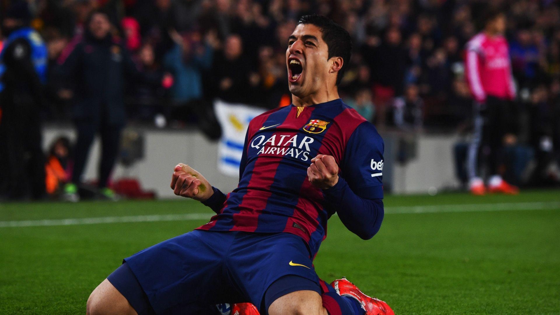 1920x1080 Barcelona Player Luis Suarez Happy After Goal Wallpaper: Players, Desktop