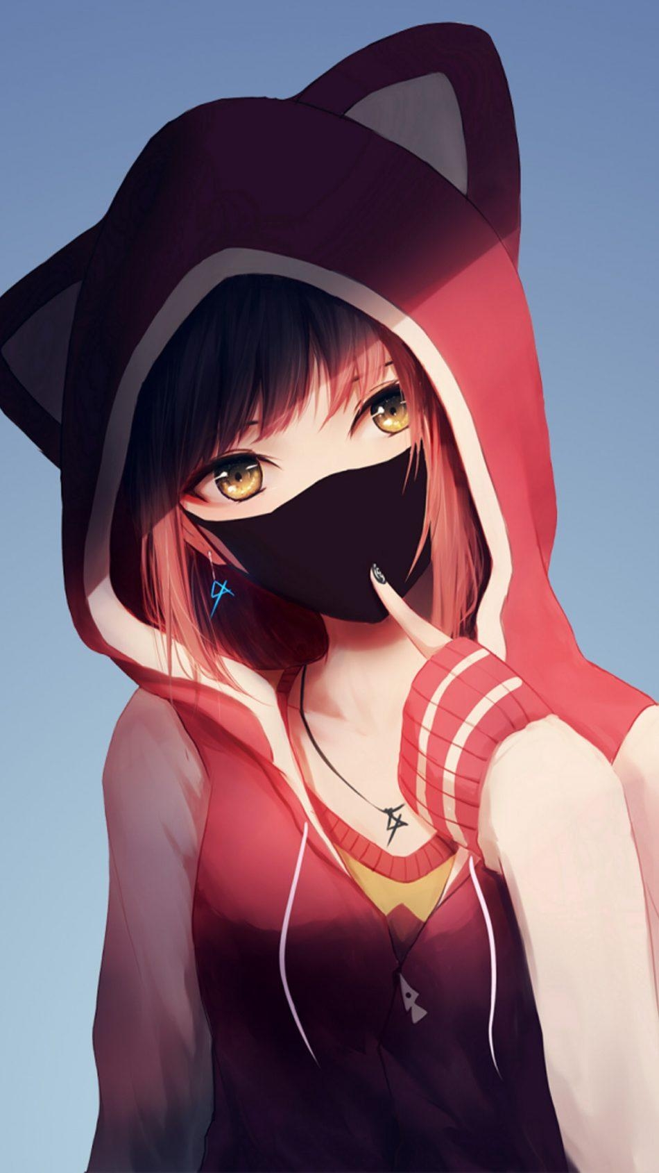 950x1690 Anime Girl Hoodie Free 4K Ultra HD Mobile Wallpaper, Phone