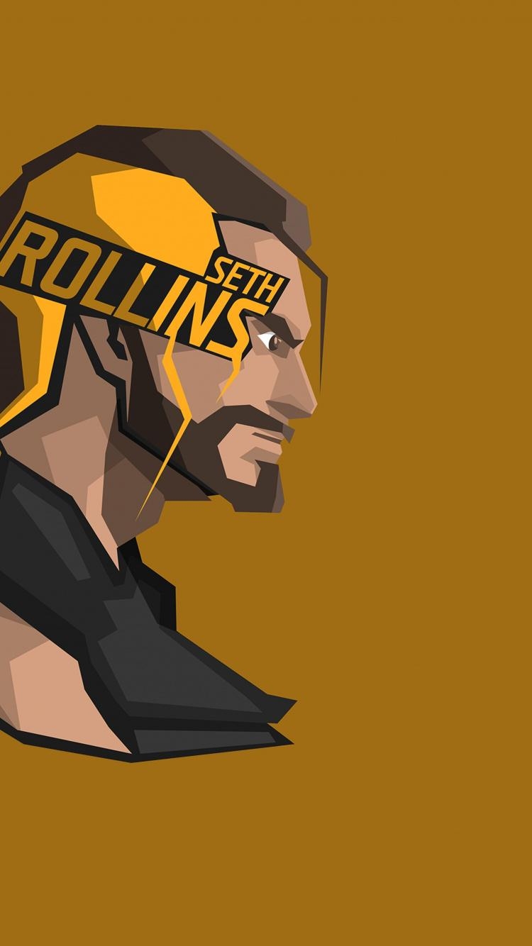 750x1340 Download  wallpaper artwork, wwe, seth rollins, Phone