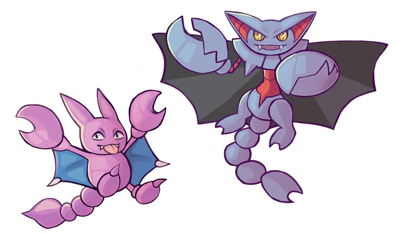 1340x790 oc art gligar and gliscor!, Desktop