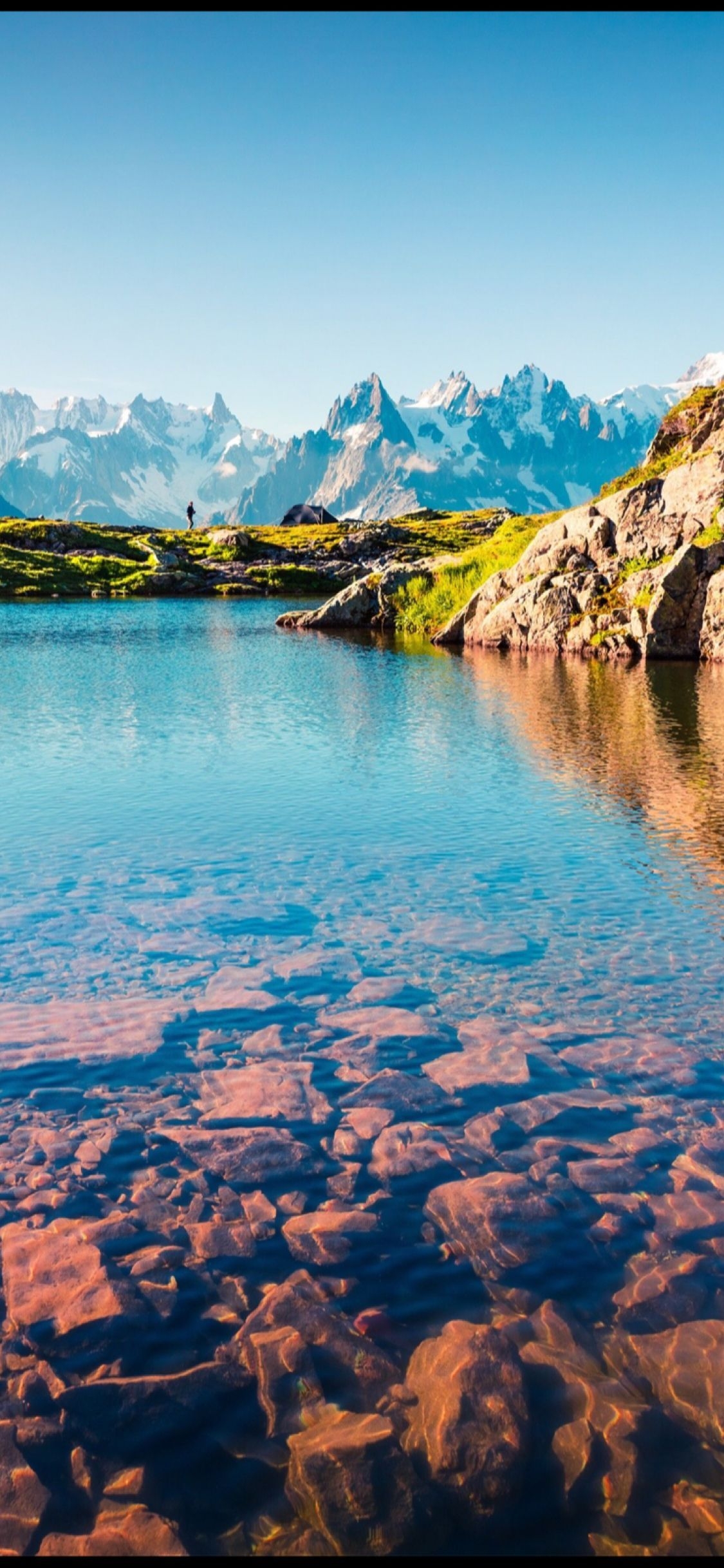 1130x2440 The mountainous lake of peace. Nature wallpaper, Summer wallpaper, Phone