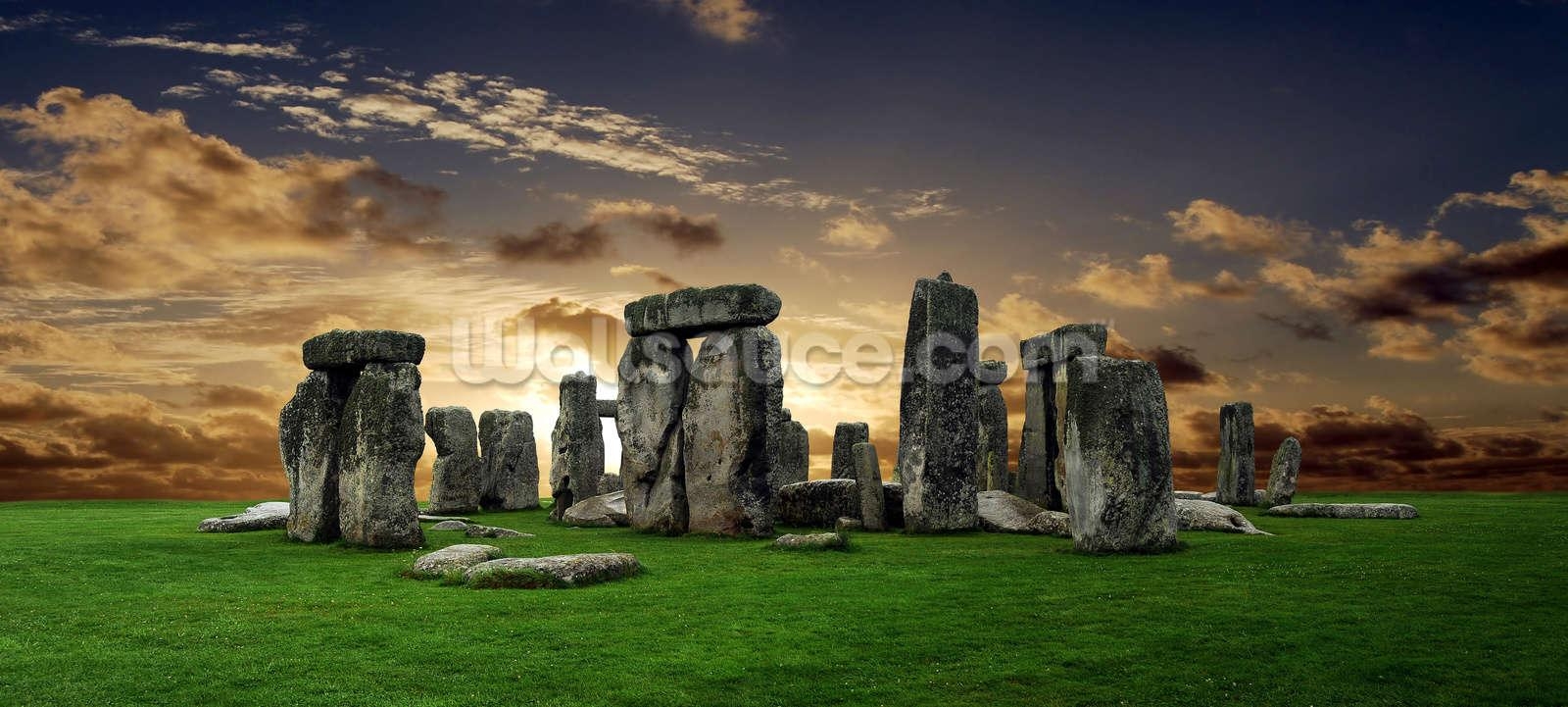 1600x730 Stonehenge Sunrise Wallpaper Mural, Dual Screen