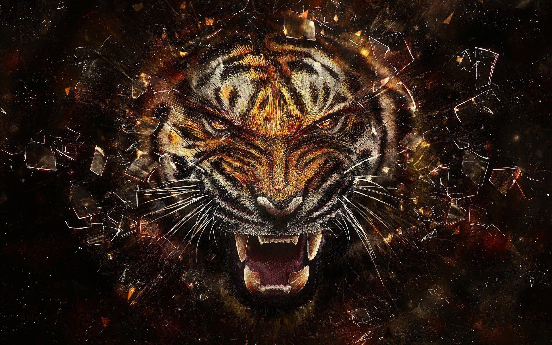 1920x1200 Angry Tiger, Desktop