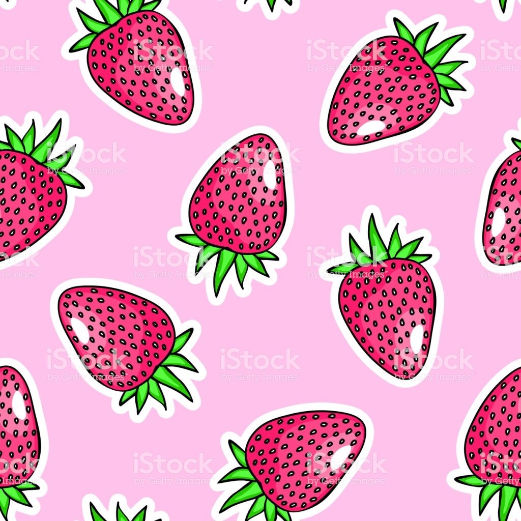 1030x1030 Kawaii Strawberry Wallpaper, Phone