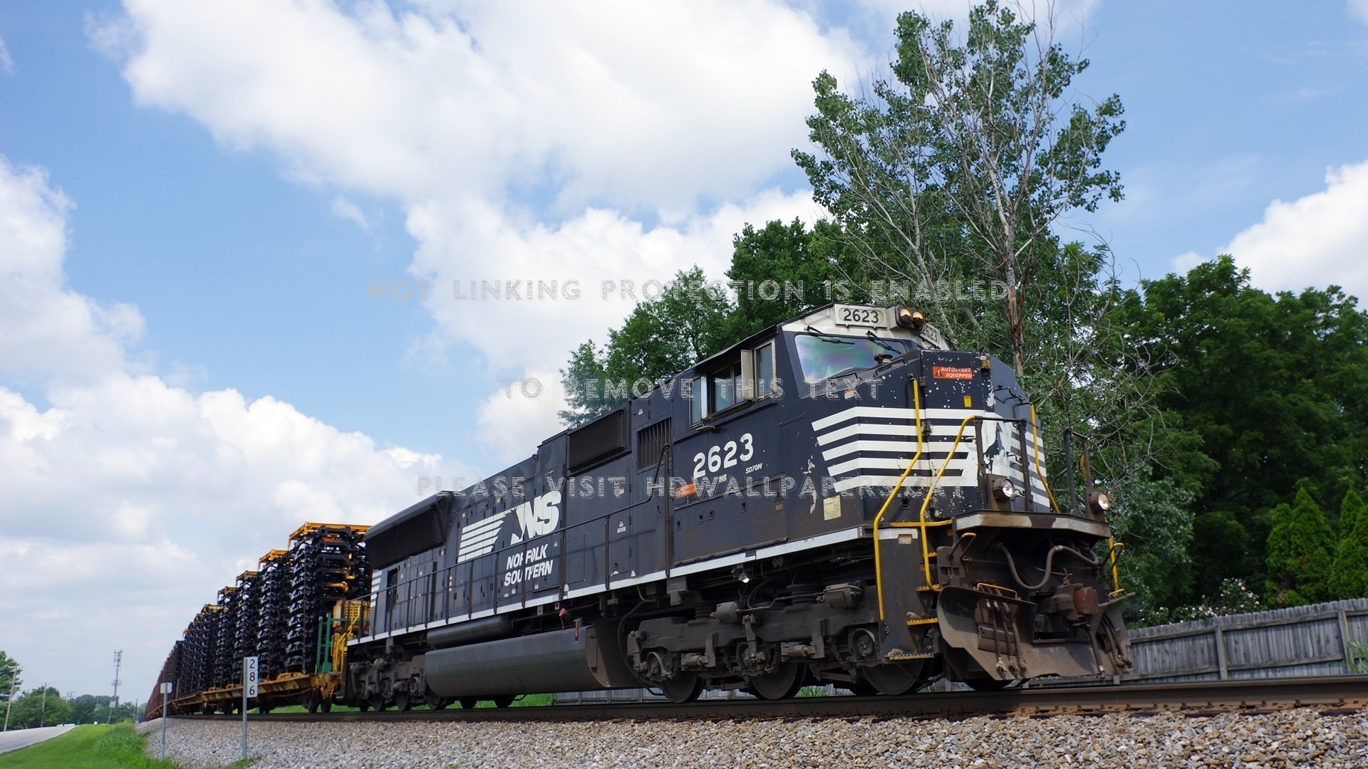 1920x1080 norfolk southern 2623 transport train boats, Desktop