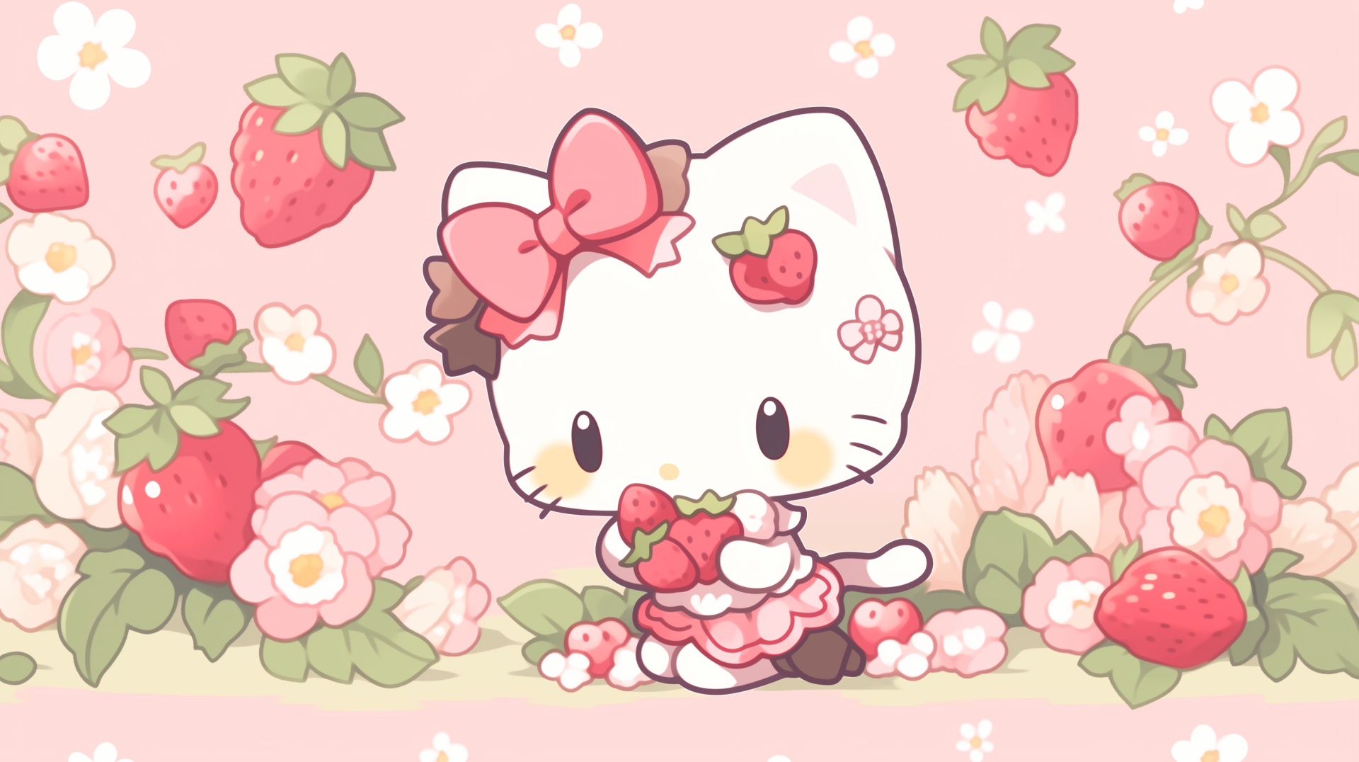 1920x1080 Hello Kitty Strawberry Theme HD, Desktop