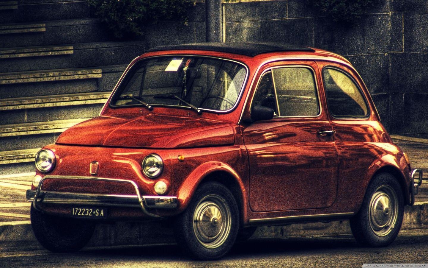 1440x900 Fiat 500 Vintage HDR HD desktop wallpaper, Widescreen, High, Desktop