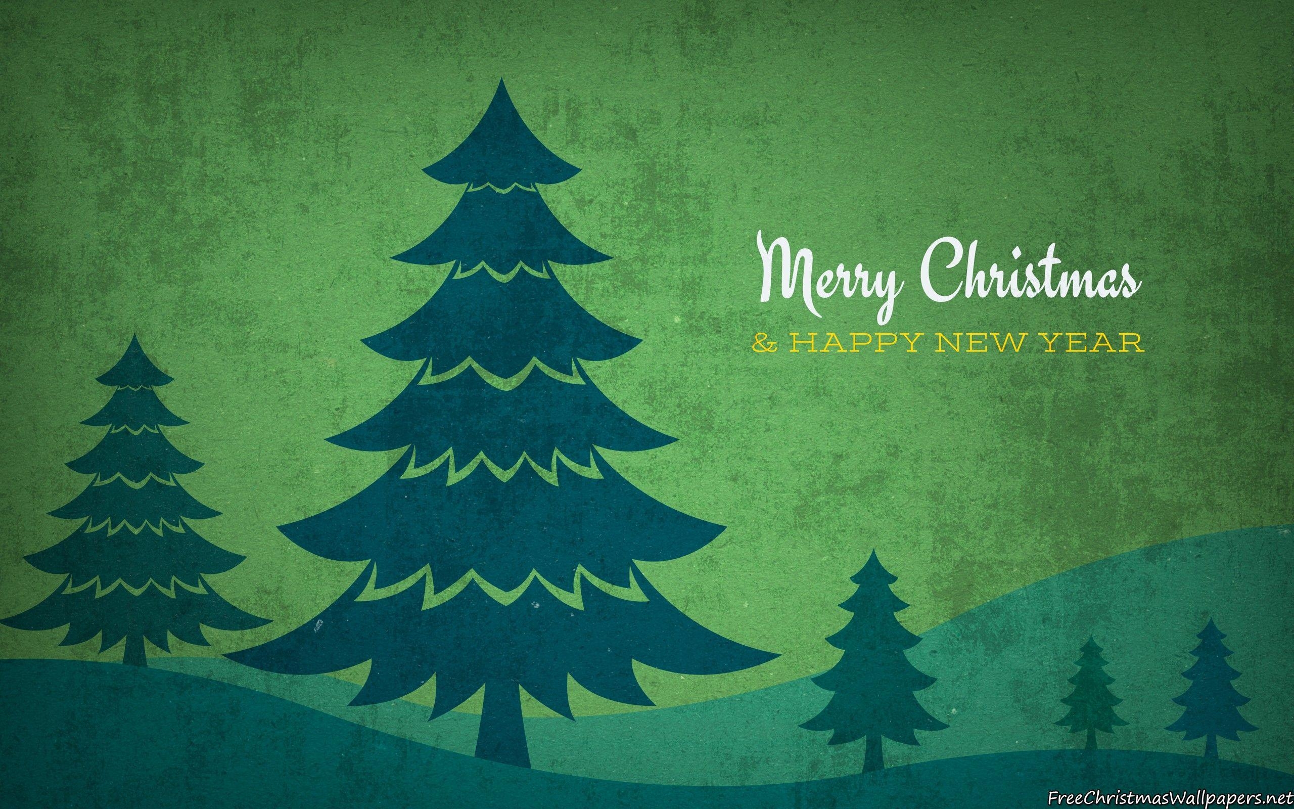 2560x1600 Vintage Christmas Trees Background, Desktop