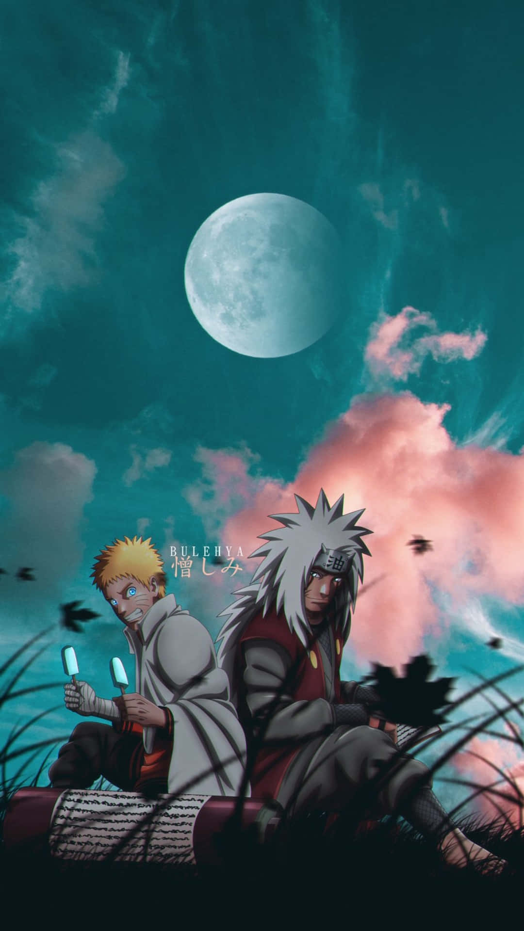 1080x1920 Download Under The Moon Jiraiya And Naruto Aesthetic Phone Wallpaper, Phone