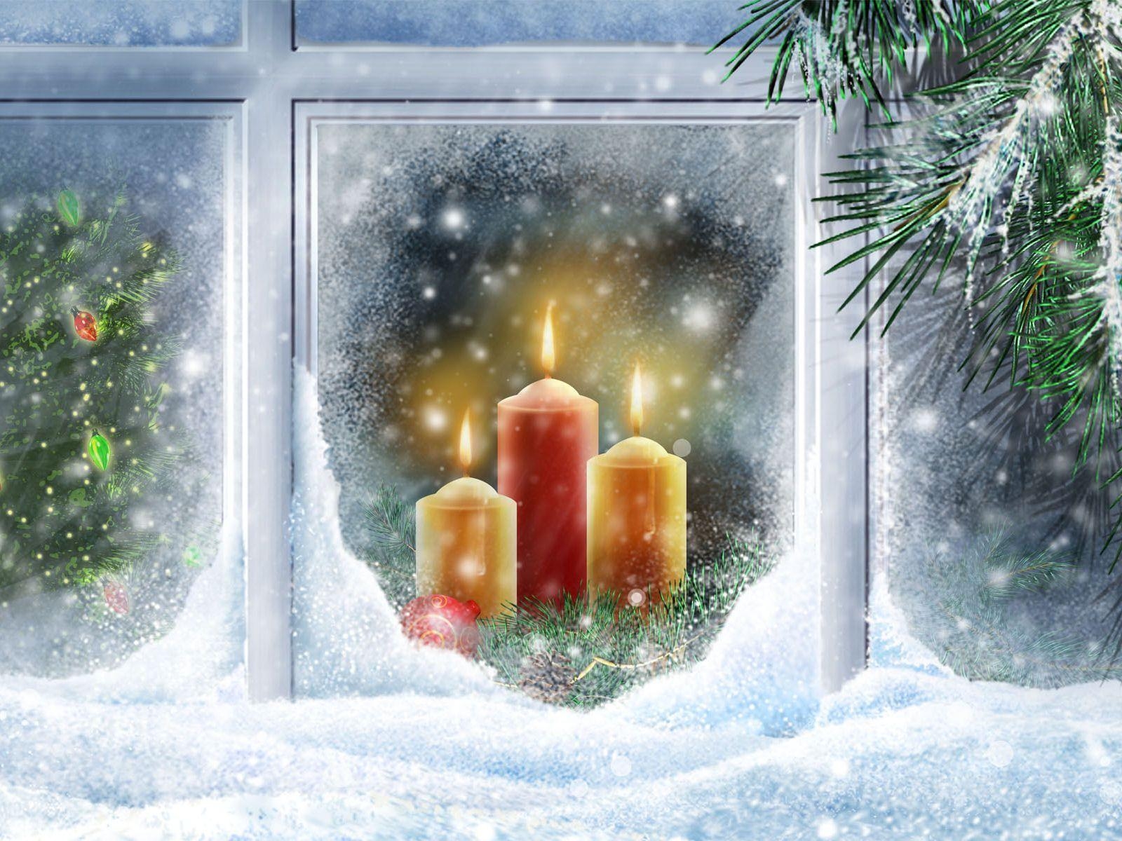 1600x1200 Free Snowy Christmas Desktop Wallpaper, Desktop