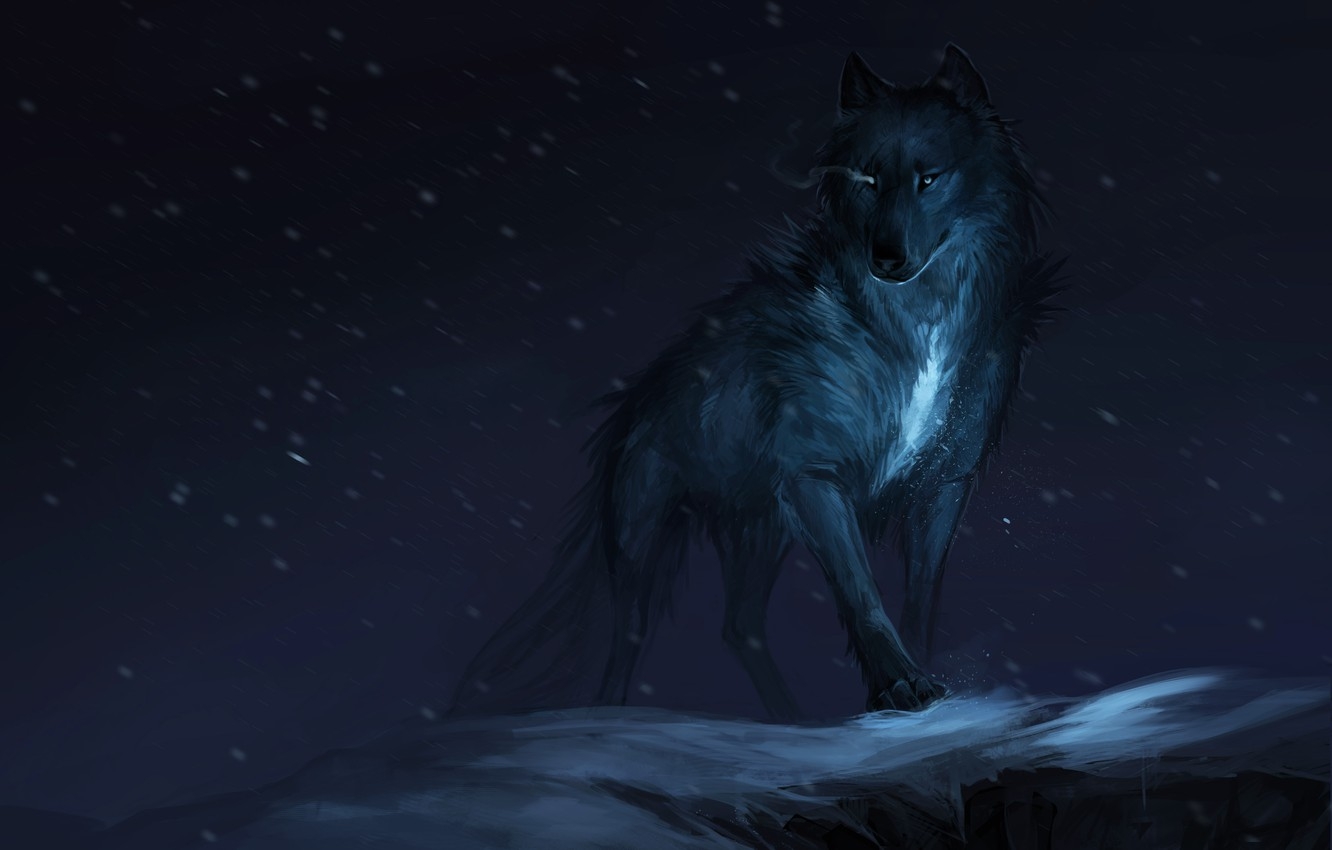 1340x850 Wallpaper background, wolf, predator, beast image for desktop, section фантастика, Desktop