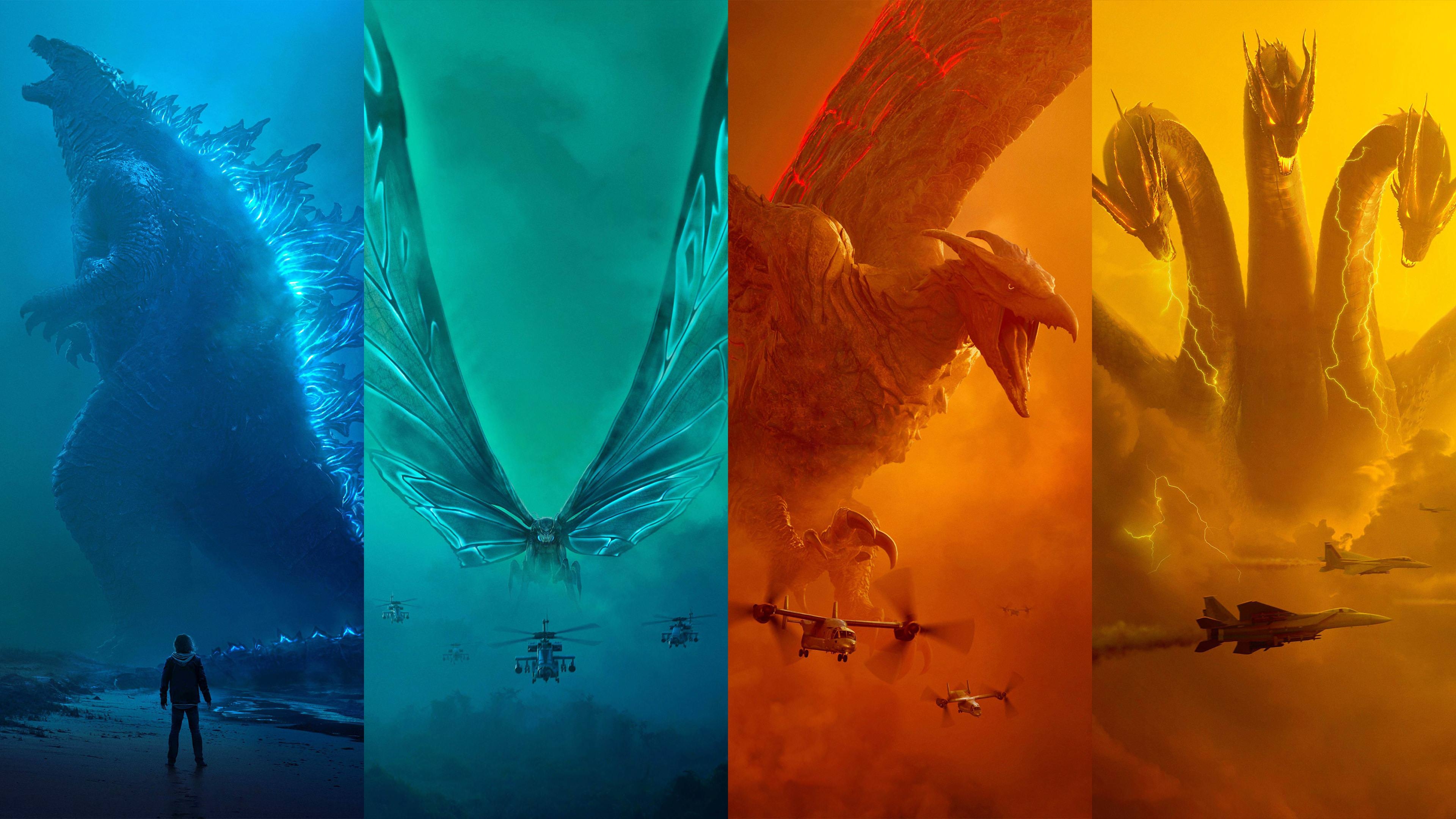 3840x2160 Made a Godzilla wallpaper of the posters, Desktop