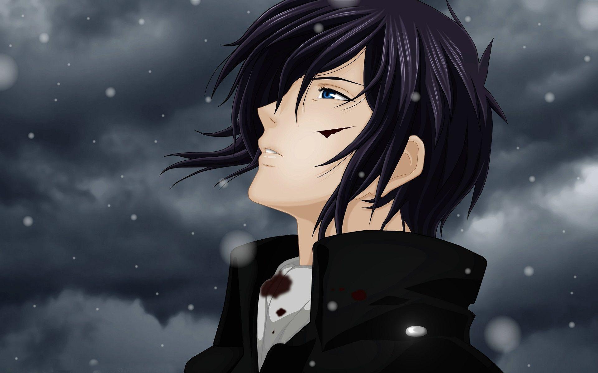 1920x1200 Hd Sad Boy, anime, snow, handsome, dark clouds Wallpaper. Manga, Desktop