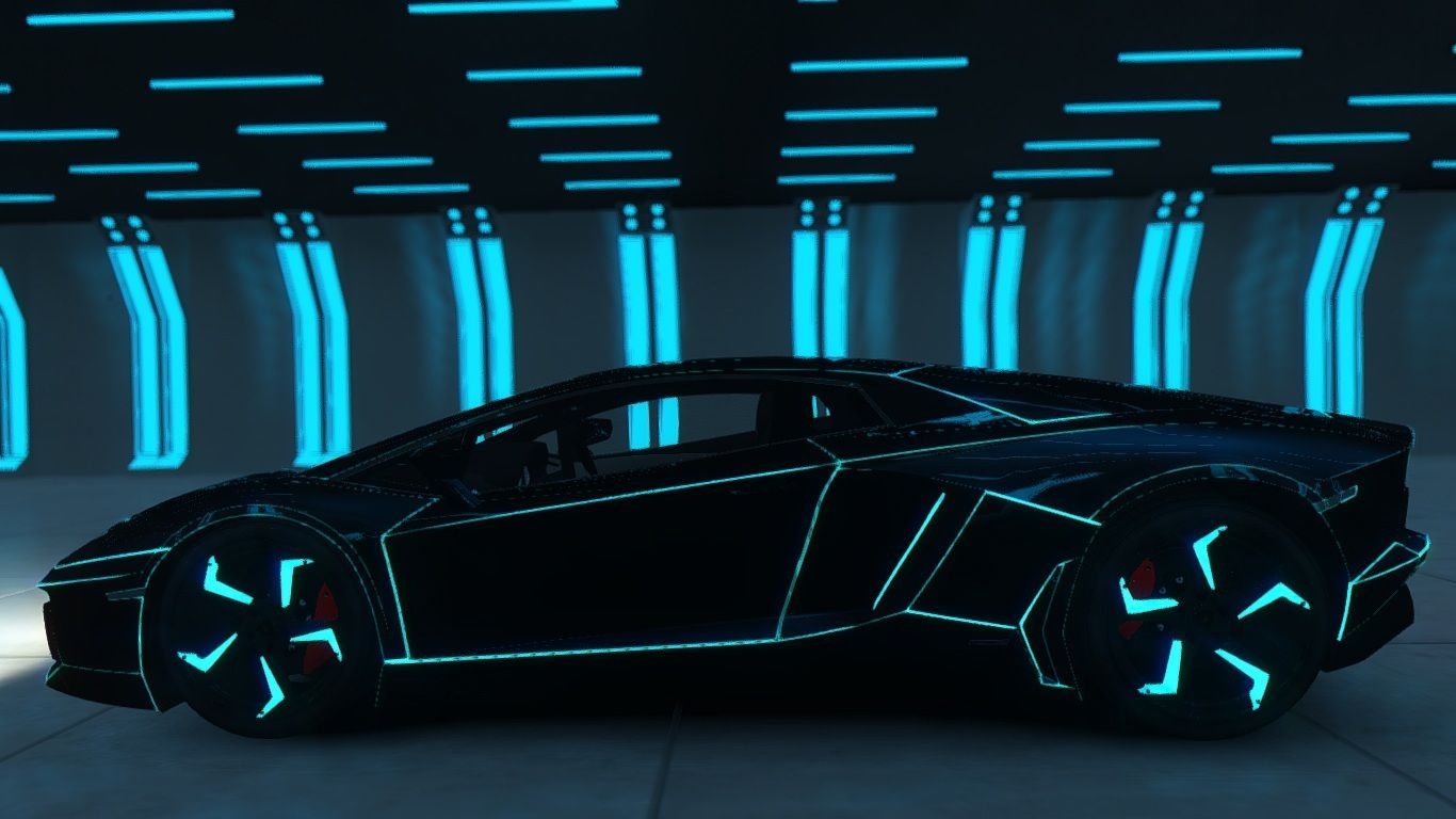 1370x770 Black and Blue Neon Lamborghini Wallpaper Free Black, Desktop