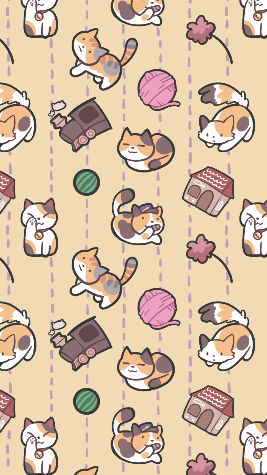 1080x1920 Neko Atsume Lock Screen Wallpaper, Phone