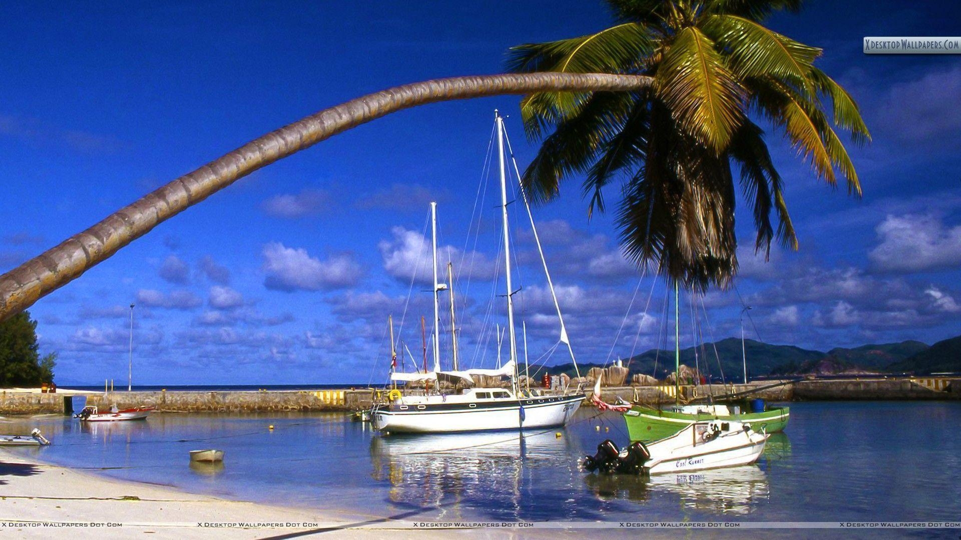 1920x1080 Seychelles Sailboats Wallpaper, Desktop