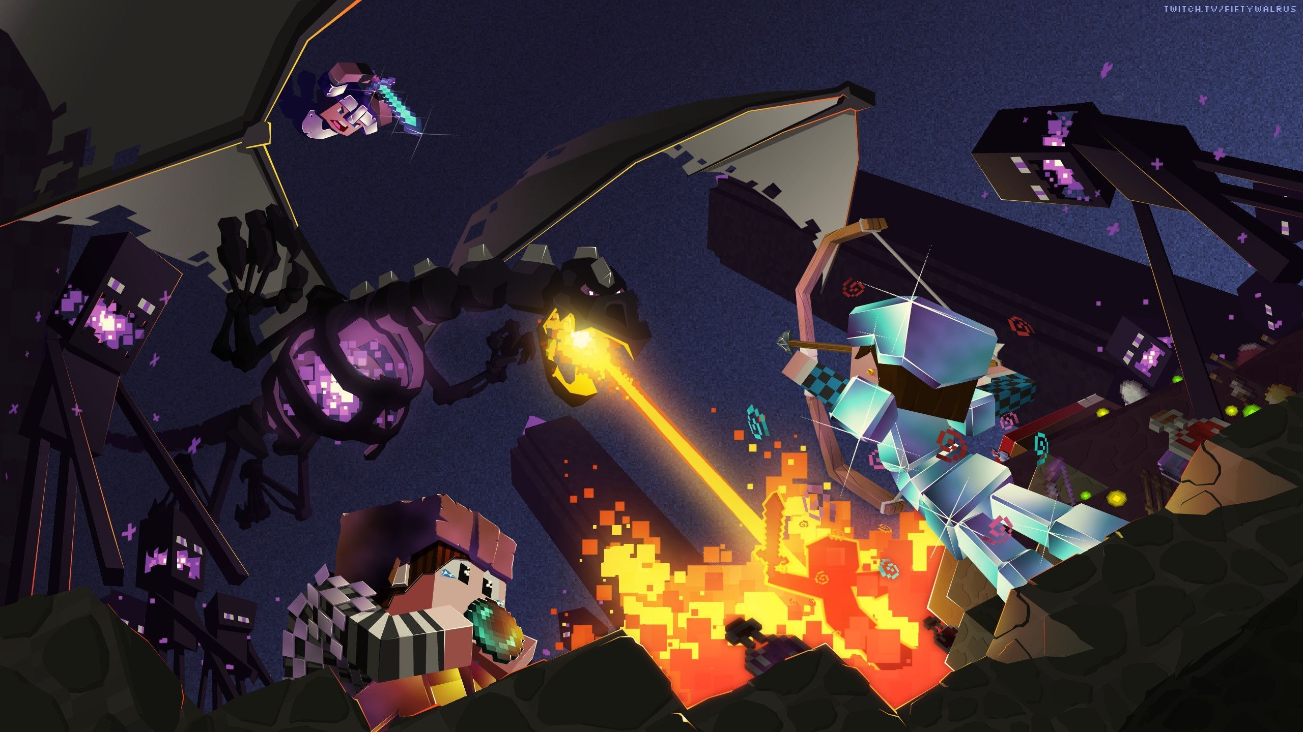 2560x1440 Minecraft Ender Dragon Wallpaper Free Minecraft Ender Dragon Background, Desktop