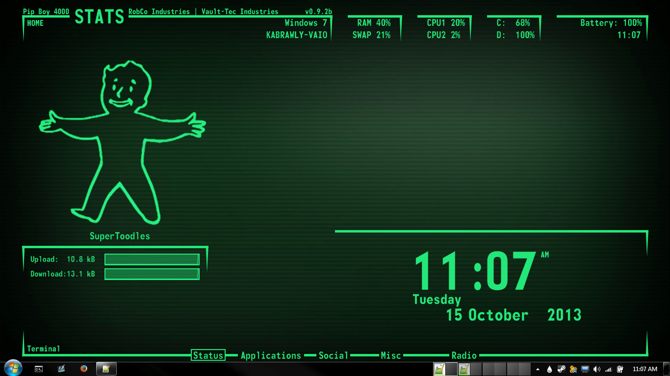 1370x770 Pip Boy 4000  [Back in development], Desktop