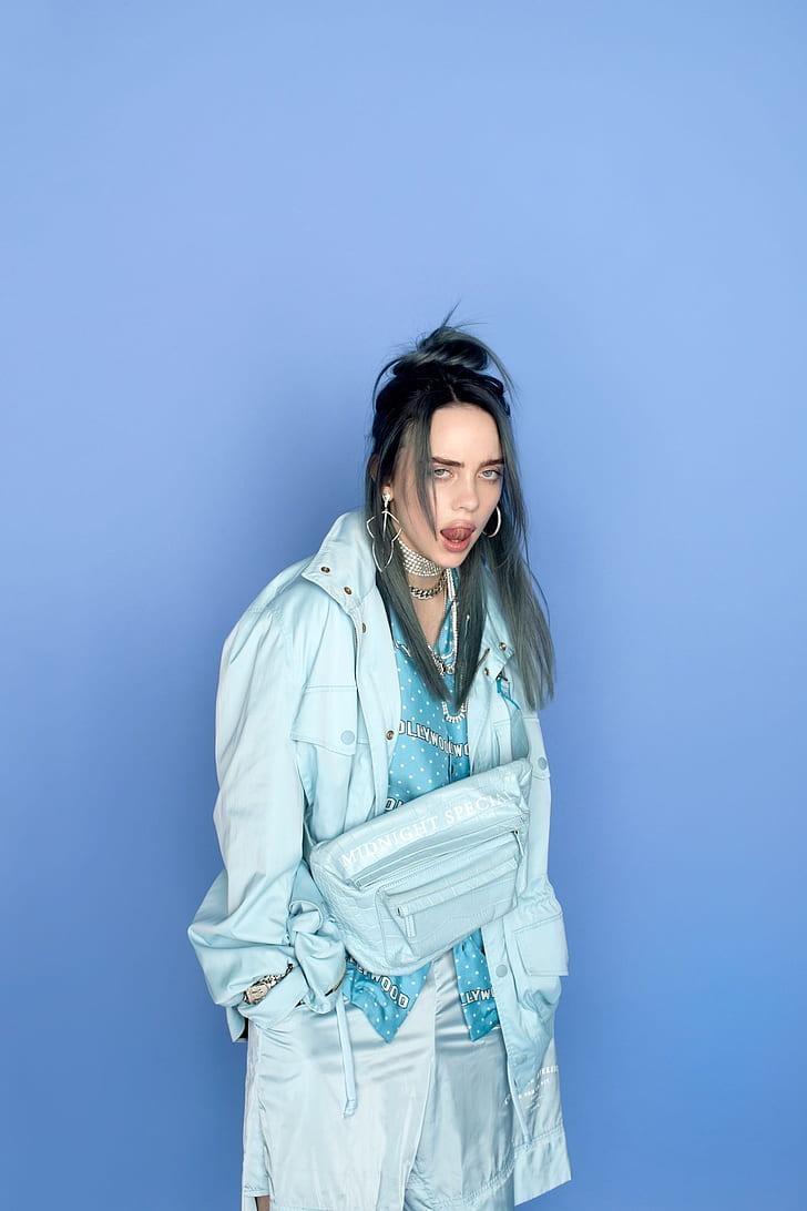 730x1100 HD wallpaper: Billie Eilish, music, simple background, dark, Phone