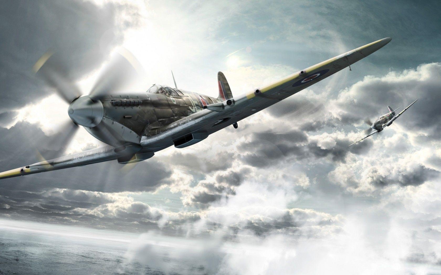 1680x1050 Wallpaper Supermarine Spitfire, Fighter aircraft, Royal Air Force, Desktop