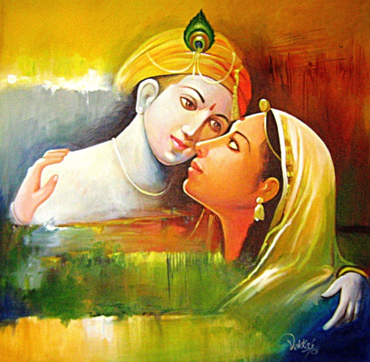 1280x1260 Romantic Radha Krishna 3D Wallpaper, Desktop