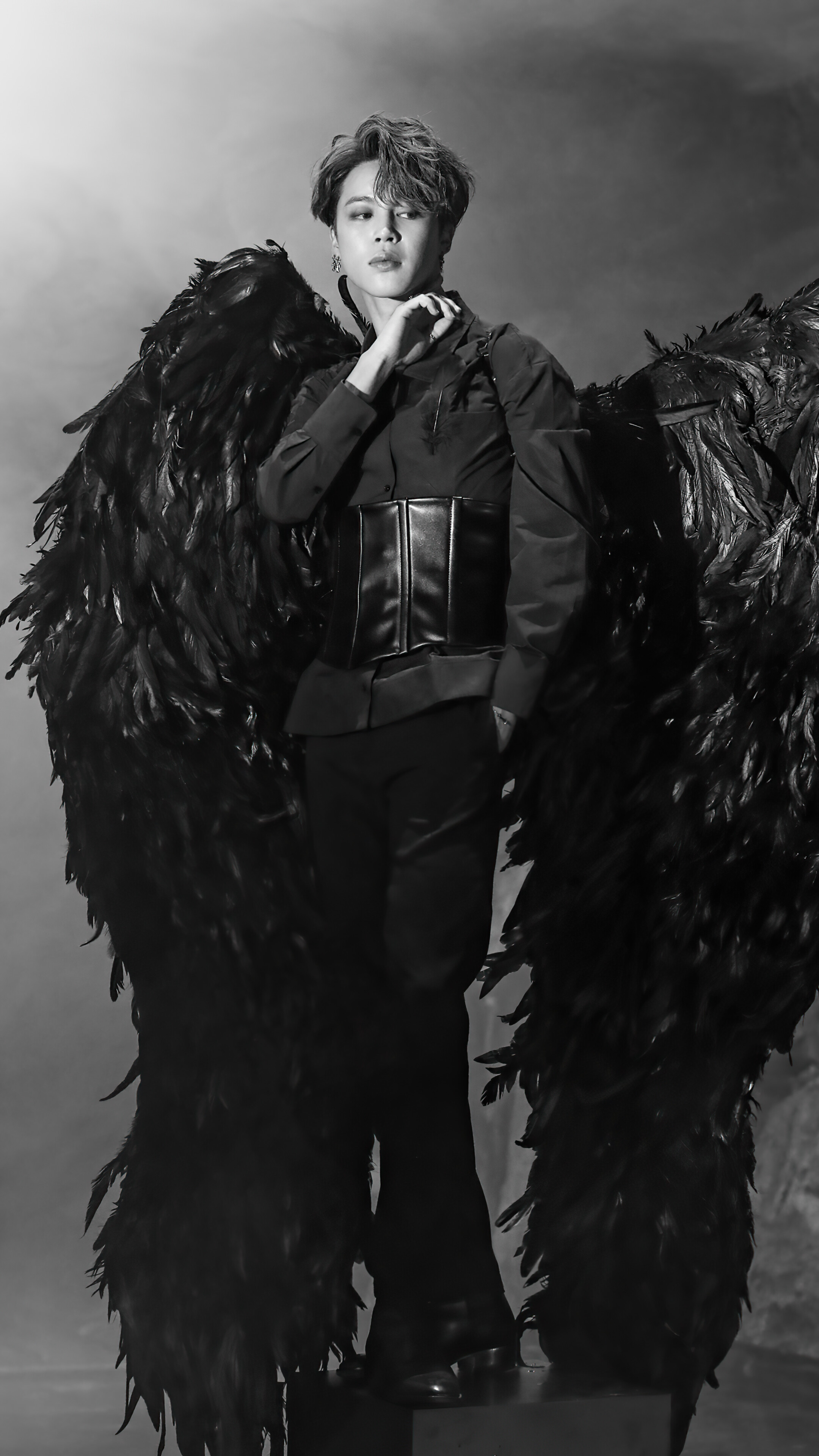 2160x3840 BTS, Jimin, Black Wings, Map, Phone