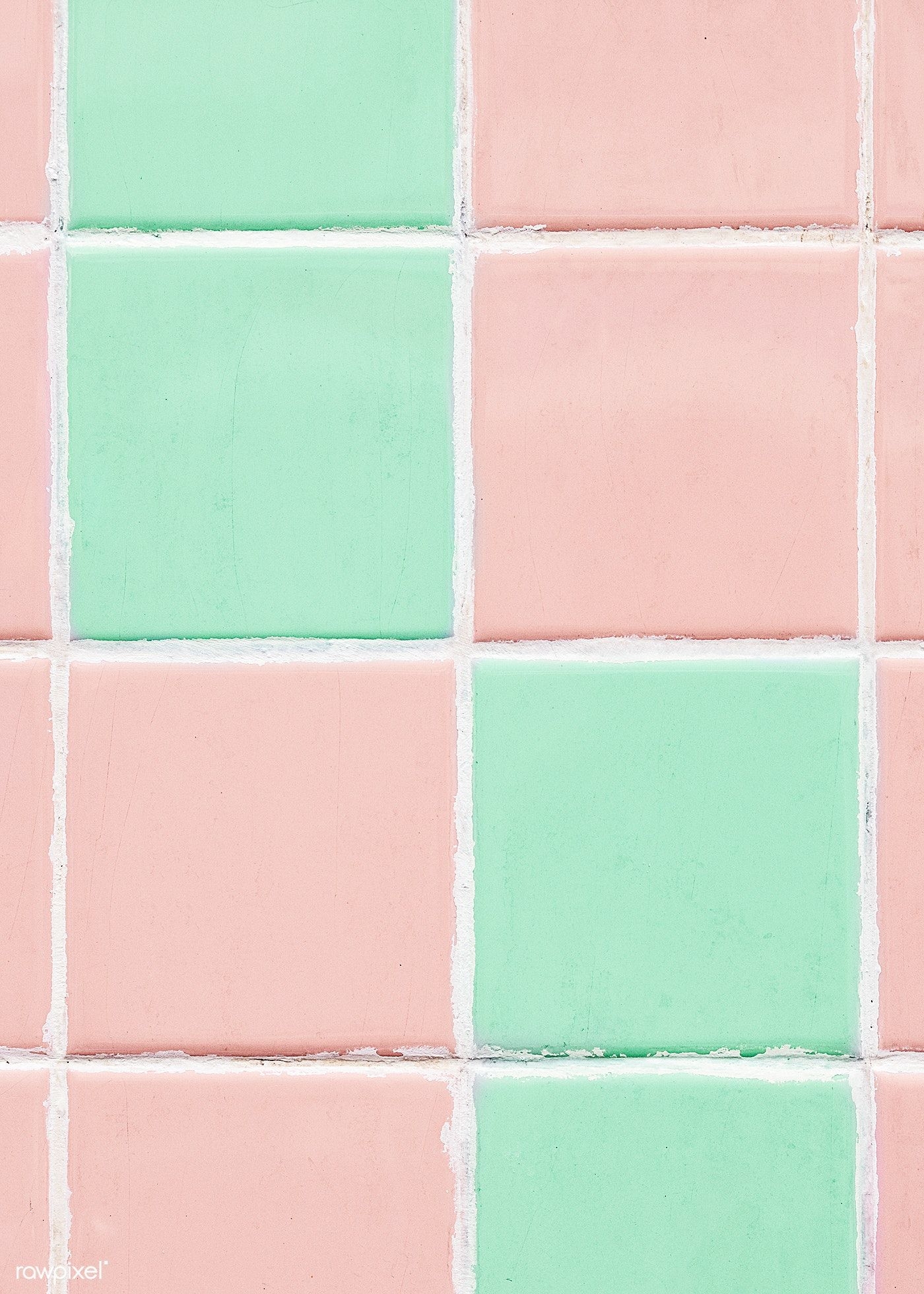 1400x1960 Pastel pink and green tiles textured background. free image by rawpixel.com. Pink and green wallpaper, Pink and green, Mint green background, Phone