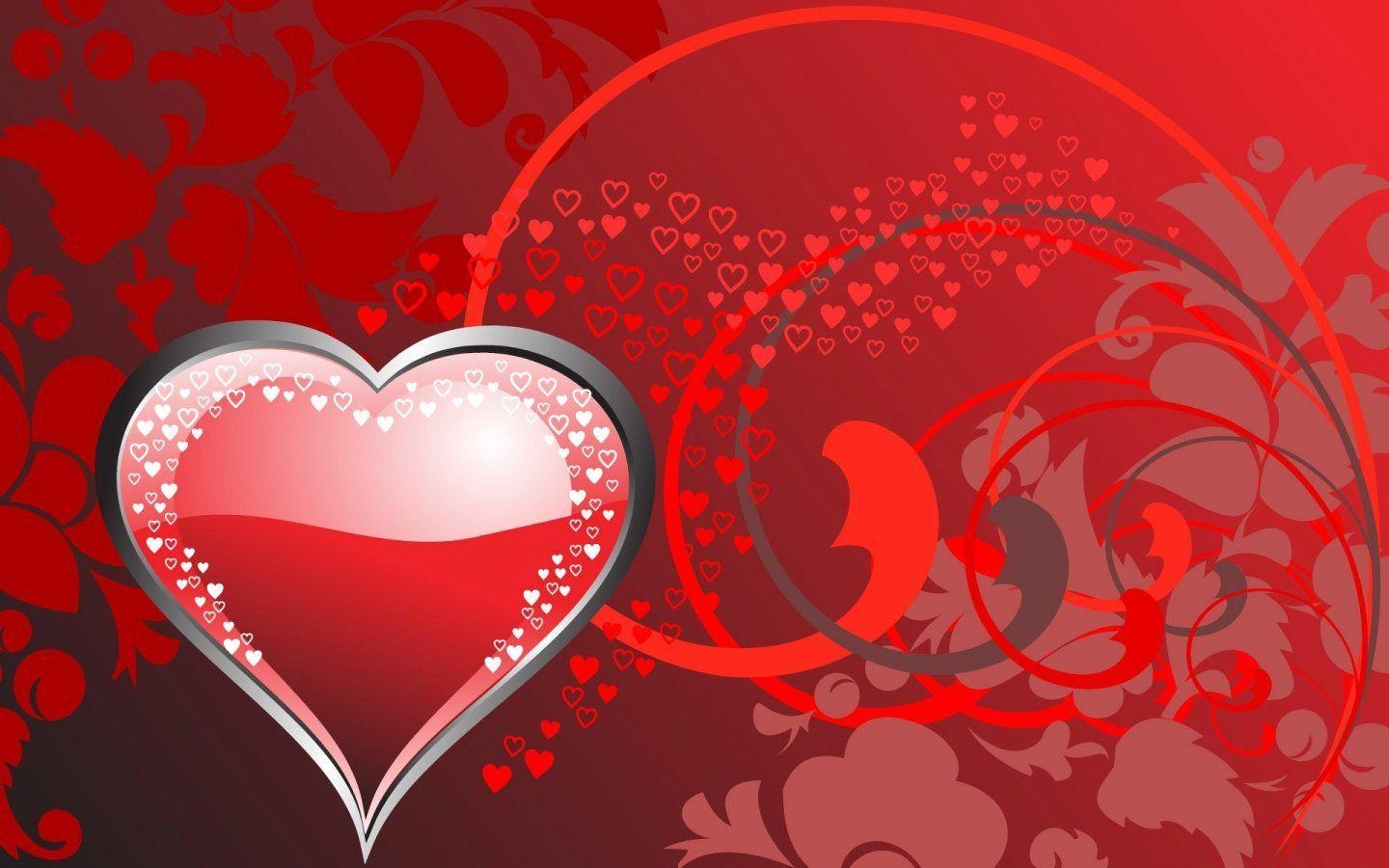 1440x900 Red Hearts Wallpaper, Desktop