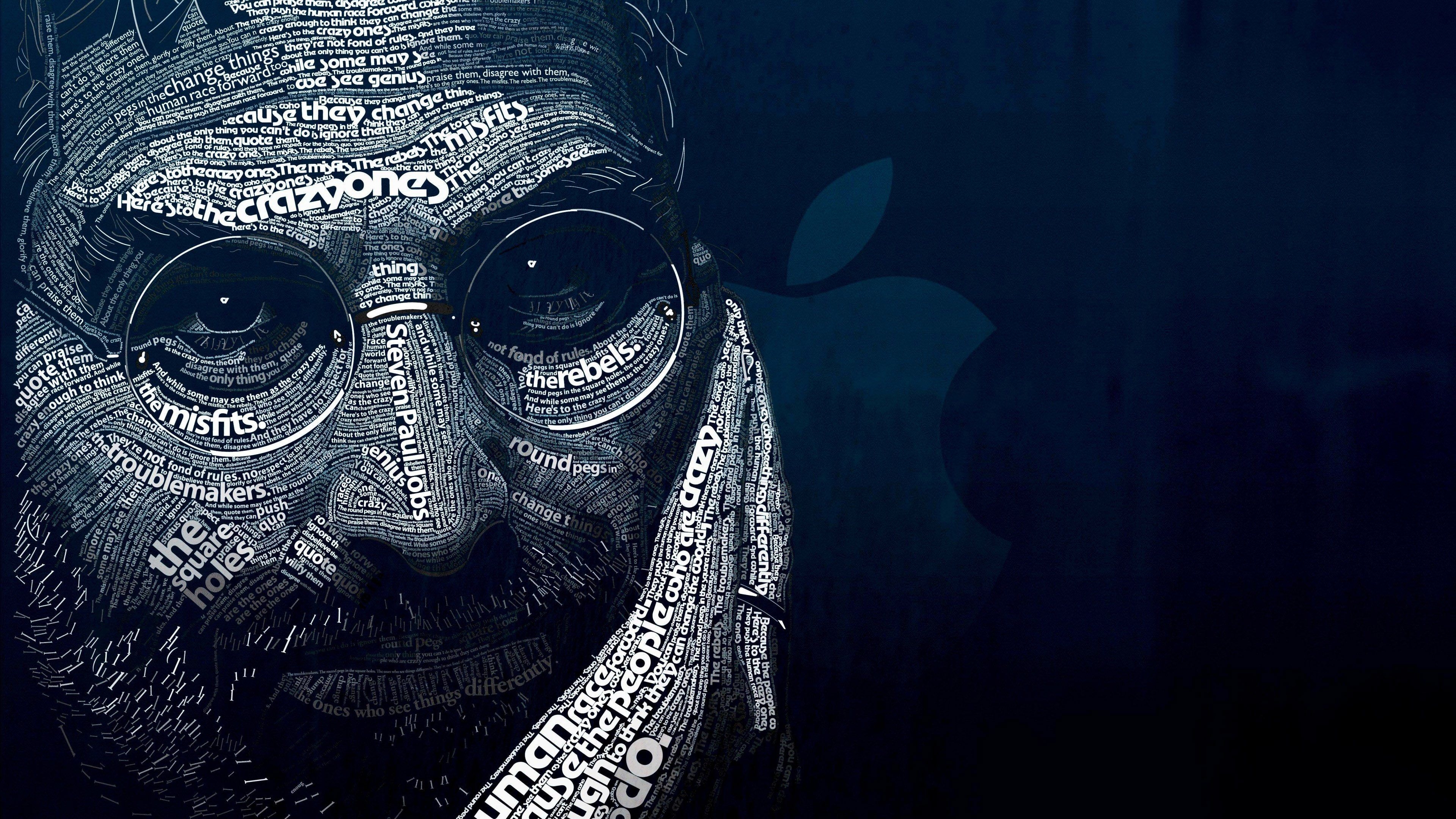 3840x2160 Steve Jobs Typography Apple 4K Wallpaper, Desktop