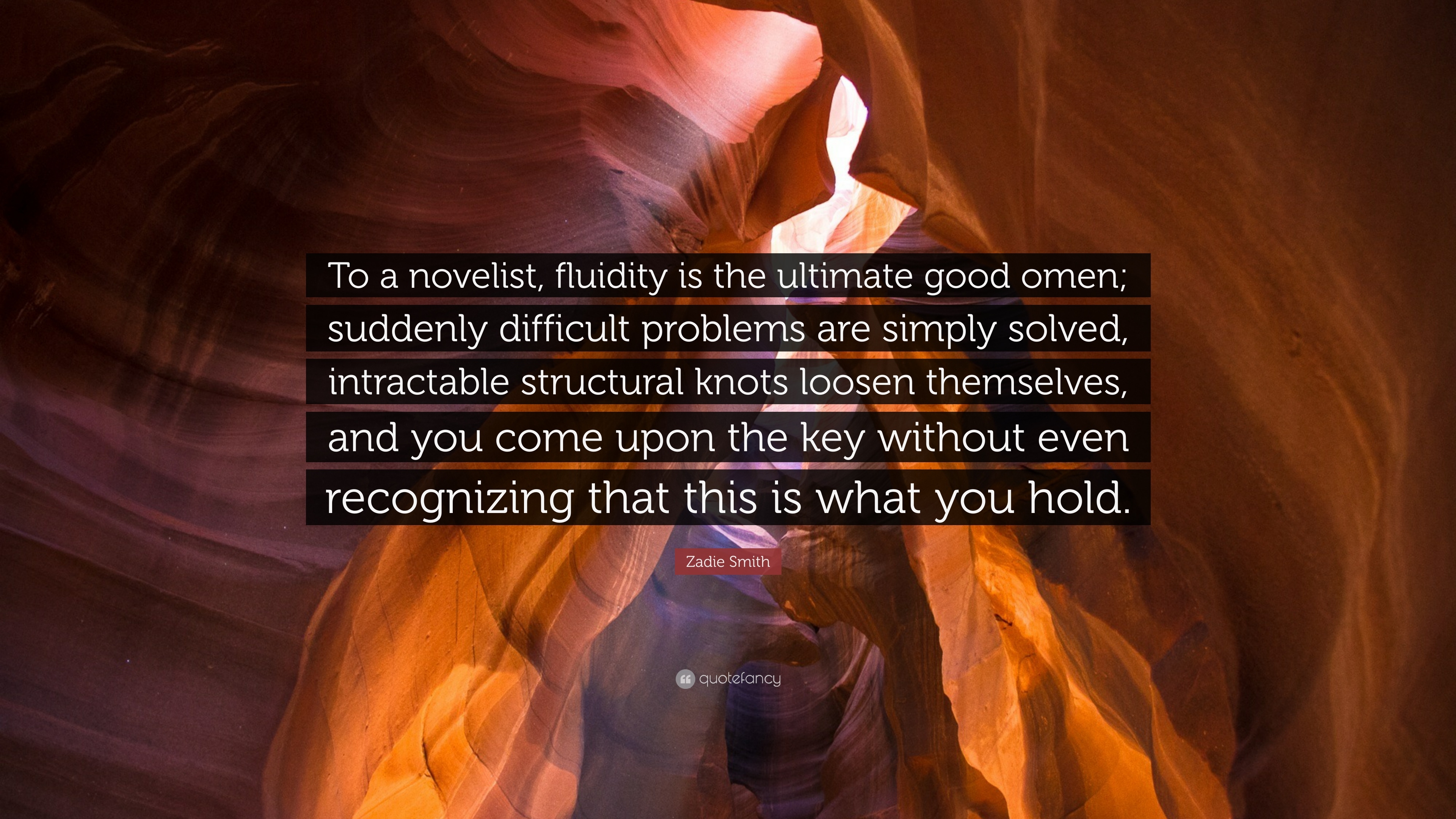 3840x2160 Zadie Smith Quote: “To a novelist, fluidity is the ultimate good, Desktop