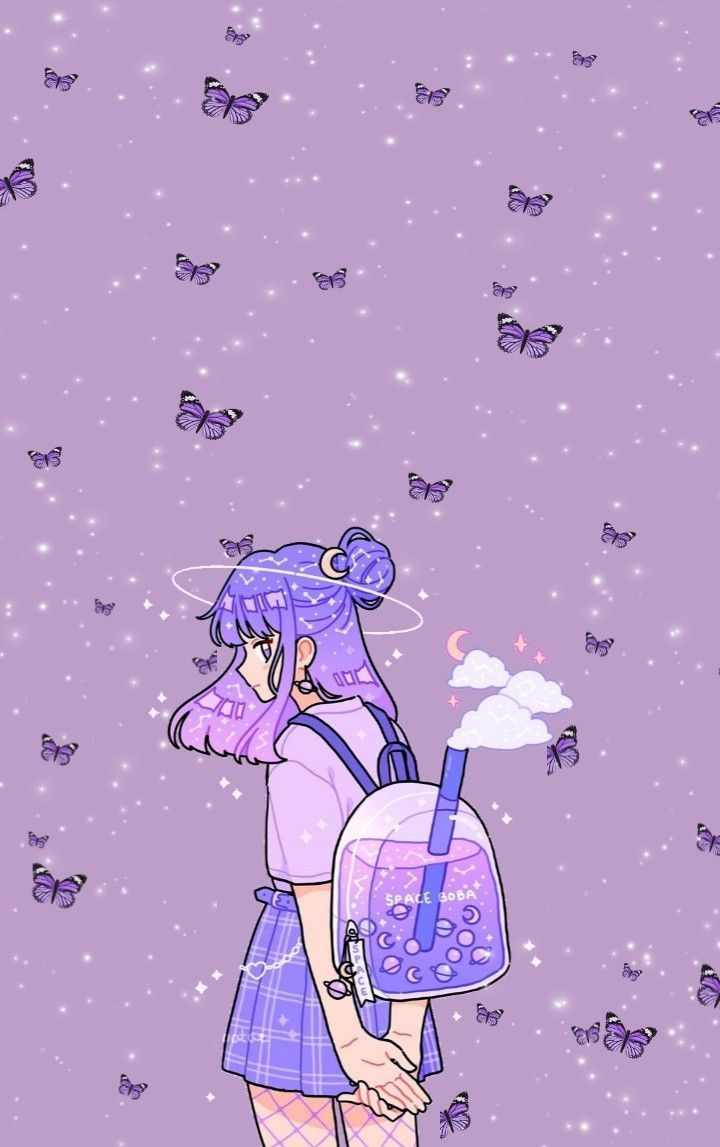 720x1150 Aesthetic Purple Wallpaper. Purple wallpaper, Kawaii wallpaper, Cute wallpaper background, Phone