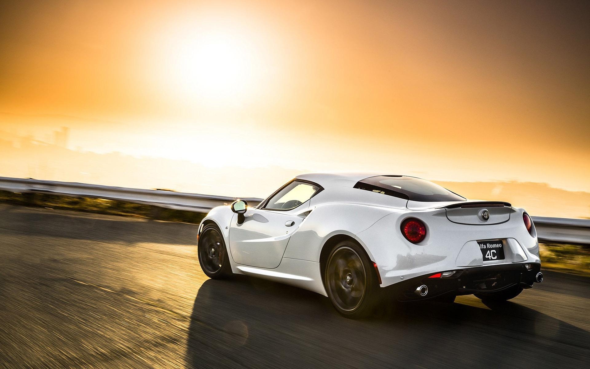 1920x1200 White Alfa Romeo 4C in the sunset HD desktop wallpaper, Desktop