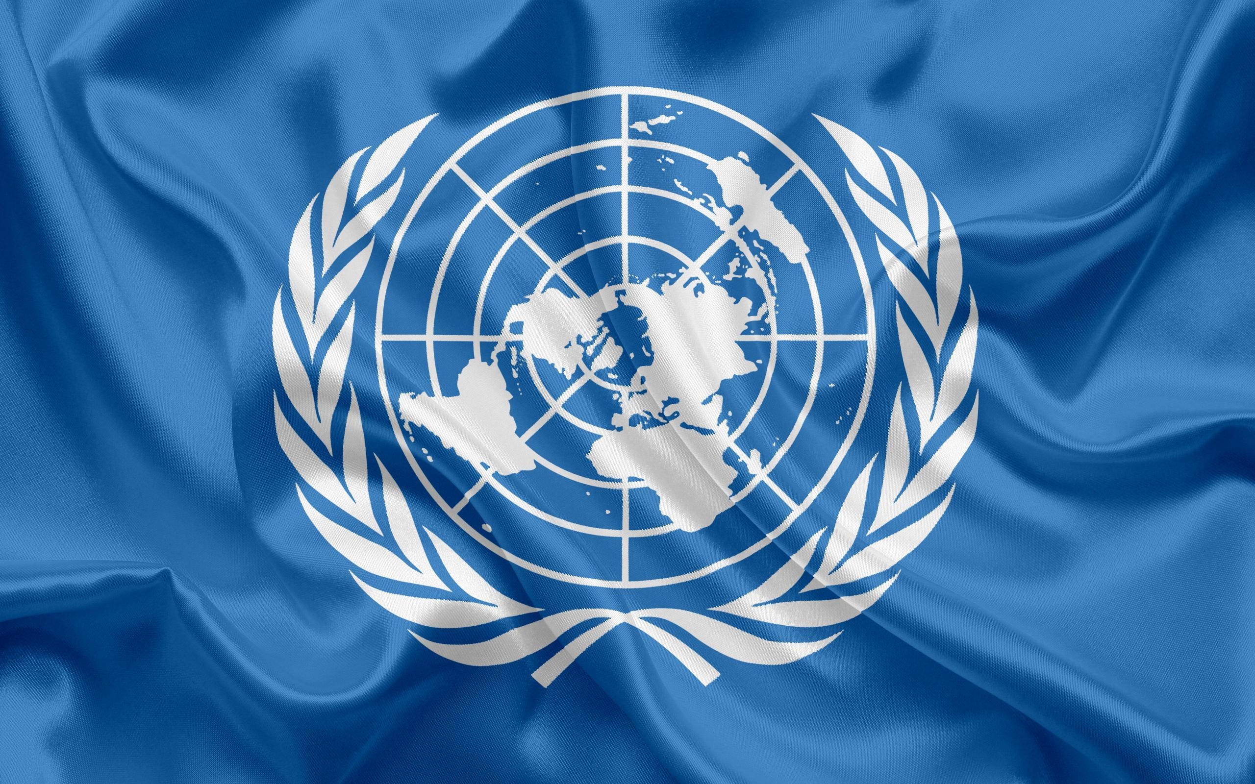 2560x1600 Download wallpaper Flag of the United Nations, silk flag, UN, world, Desktop