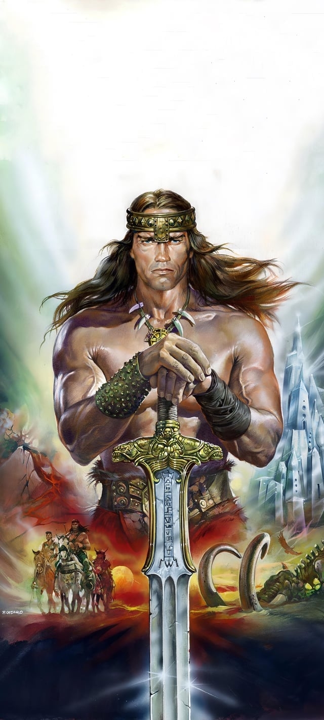 640x1430 Conan the Destroyer movie film poster, Phone