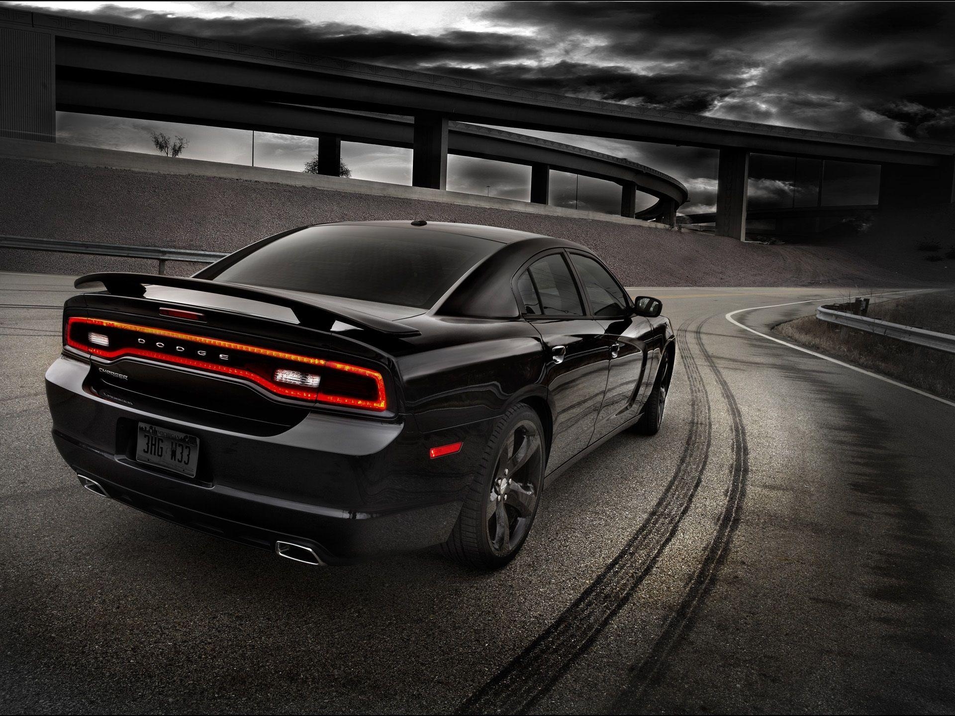 1920x1440 Black Dodge car rear view Full HD wallpaper Cars Wallpaper, Desktop