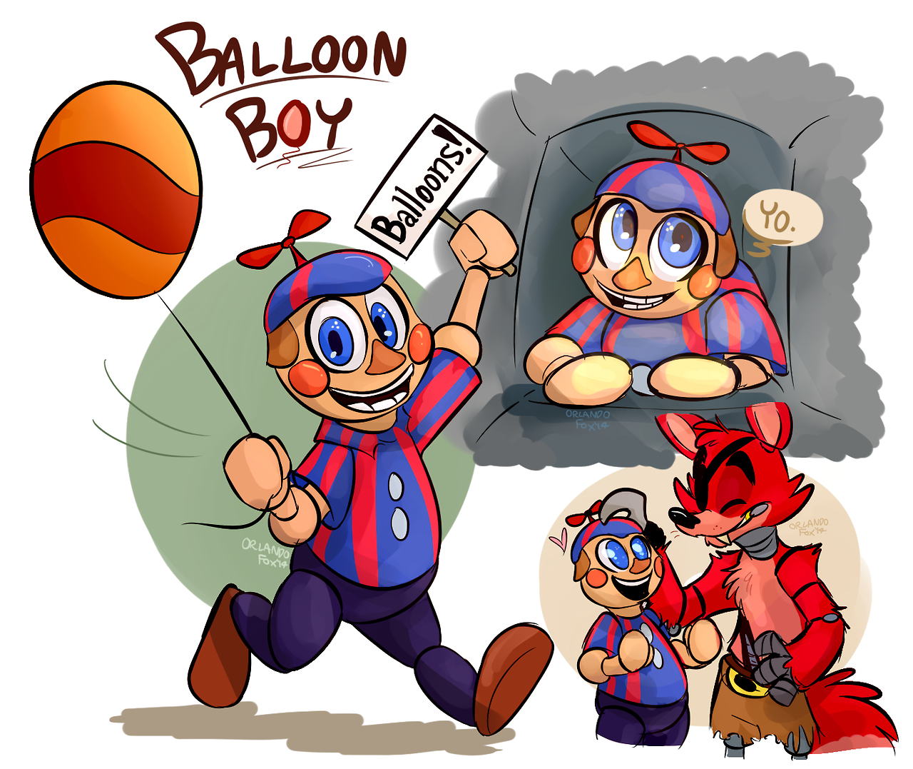 1280x1080 Balloon Boy by Orlando Fox. Balloon Boy / BB. Fnaf, Fnaf art, Fnaf characters, Desktop