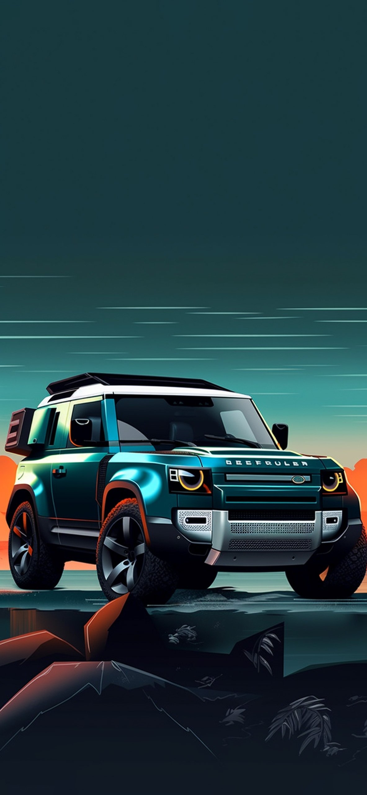 1190x2560 Land Rover Defender Green Wallpaper, Phone