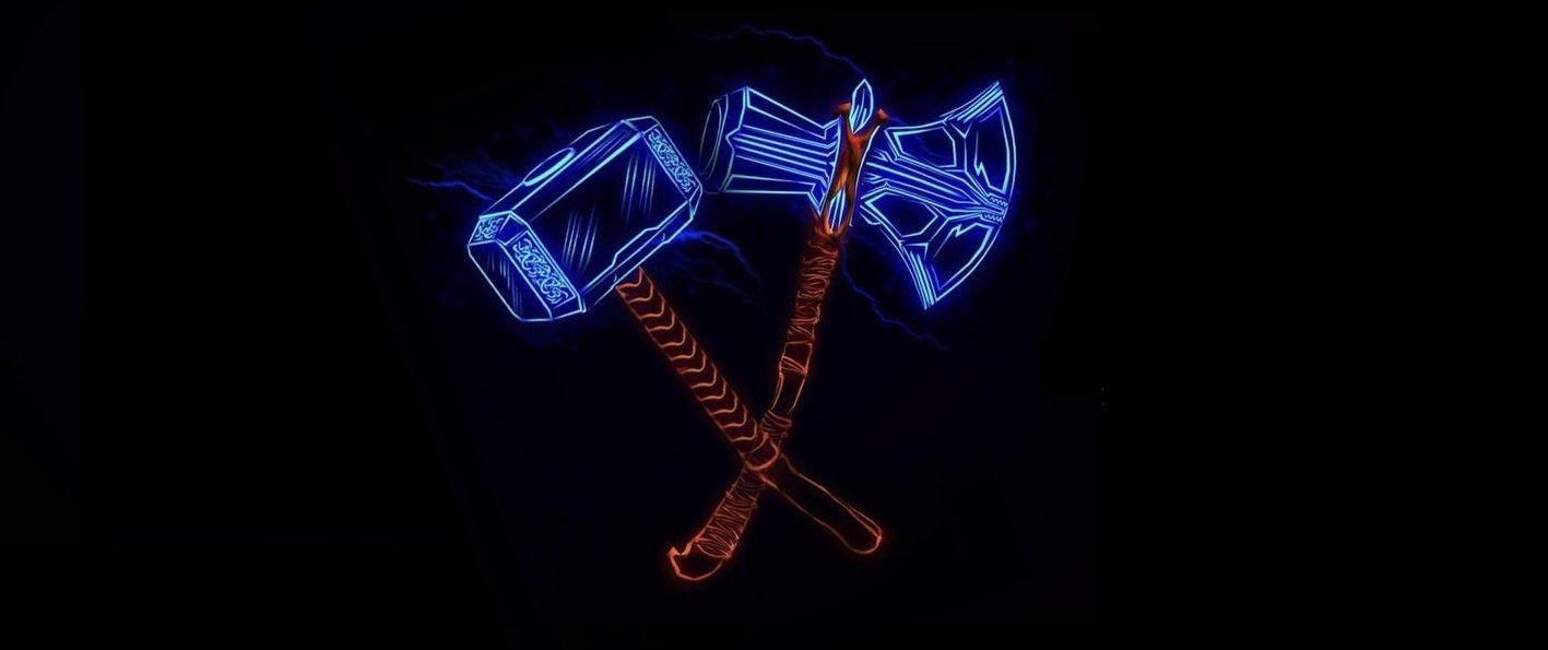 1420x600 Thor Axe Wallpaper Free Thor Axe Background, Dual Screen