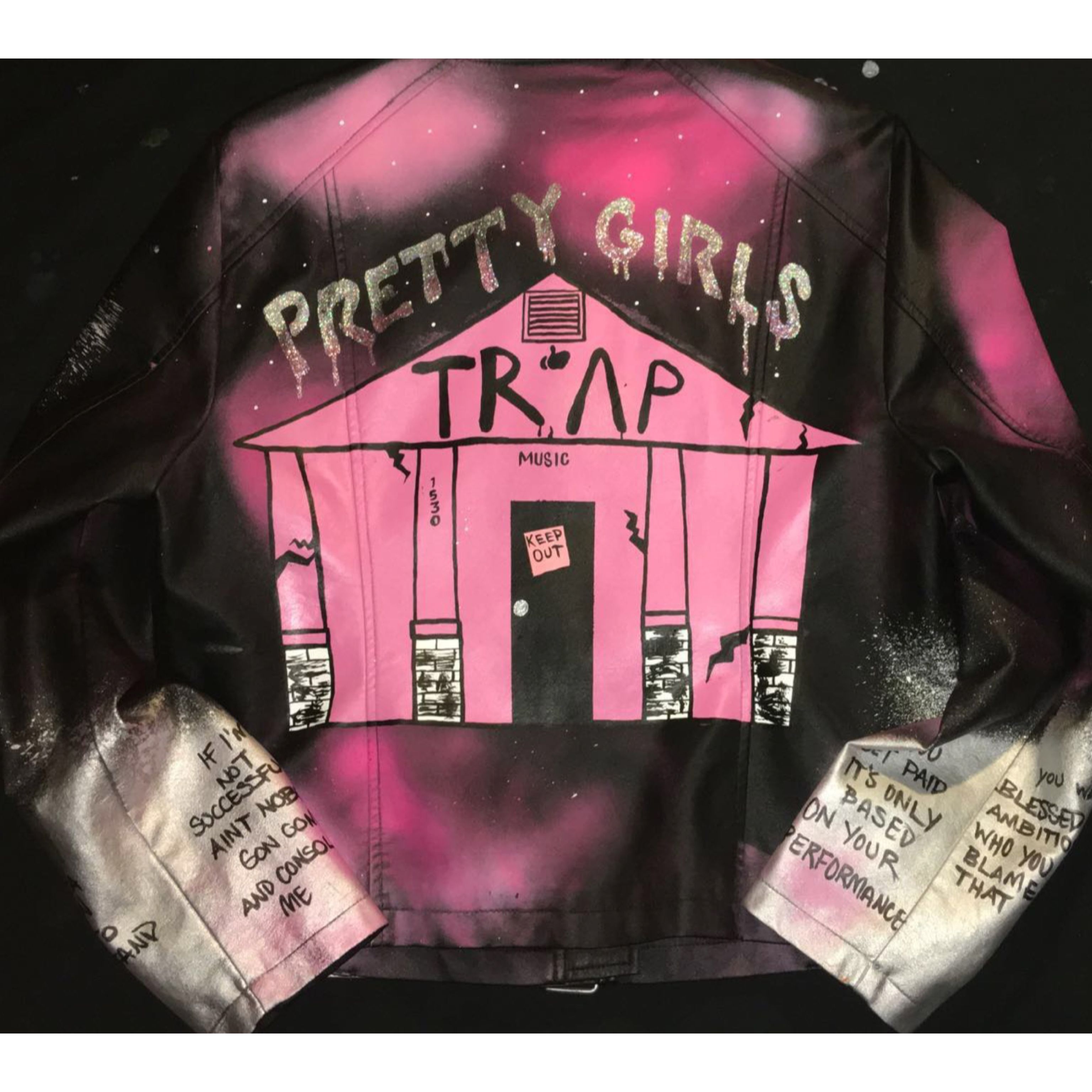 3080x3080 Pretty Girls Like Trap Music Hand Painted Leather Pink Trap House, Phone