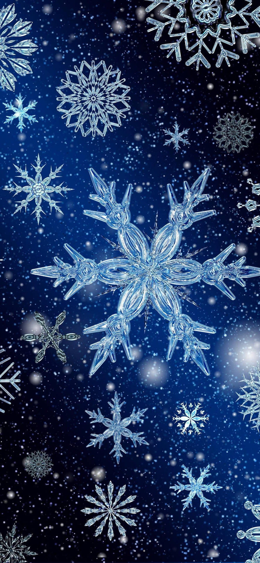 890x1920 Download Crystal Snowflakes Winter iPhone Wallpaper, Phone