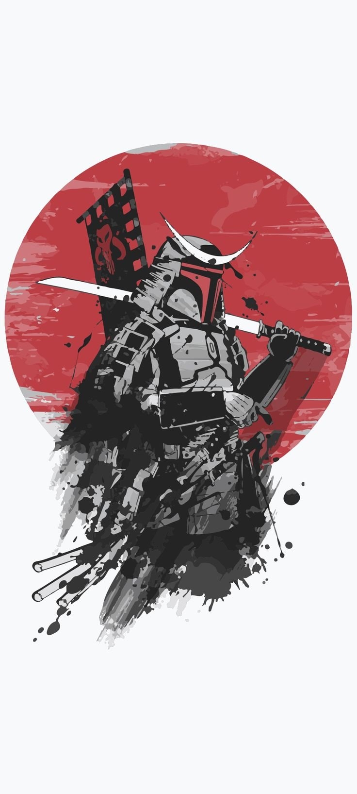 740x1640 Mandalorian Samurai Wallpaper Download, Phone