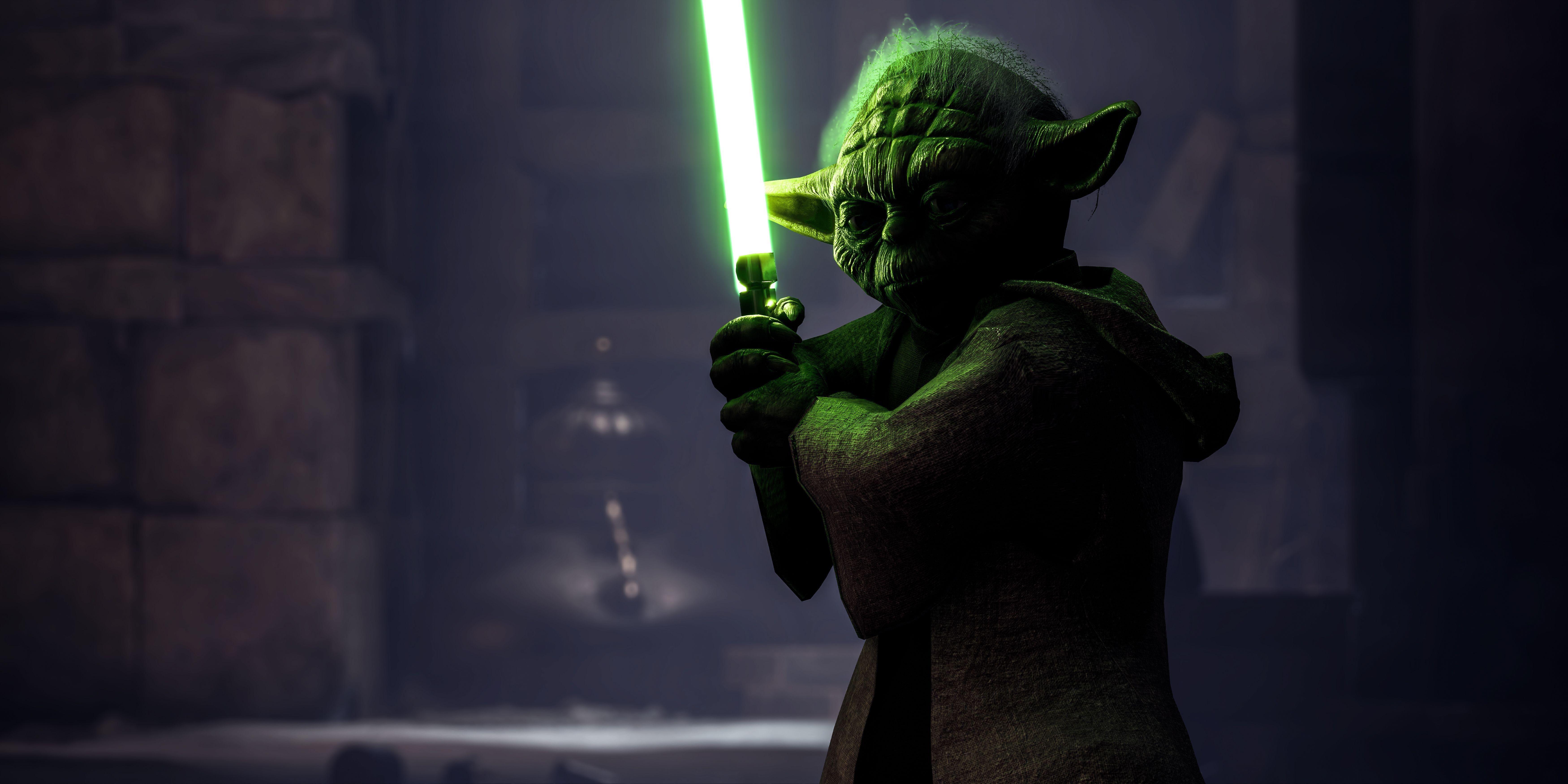 7000x3500 Wallpaper Yoda, Star Wars: Battlefront, 4K, 8K, Games, Dual Screen