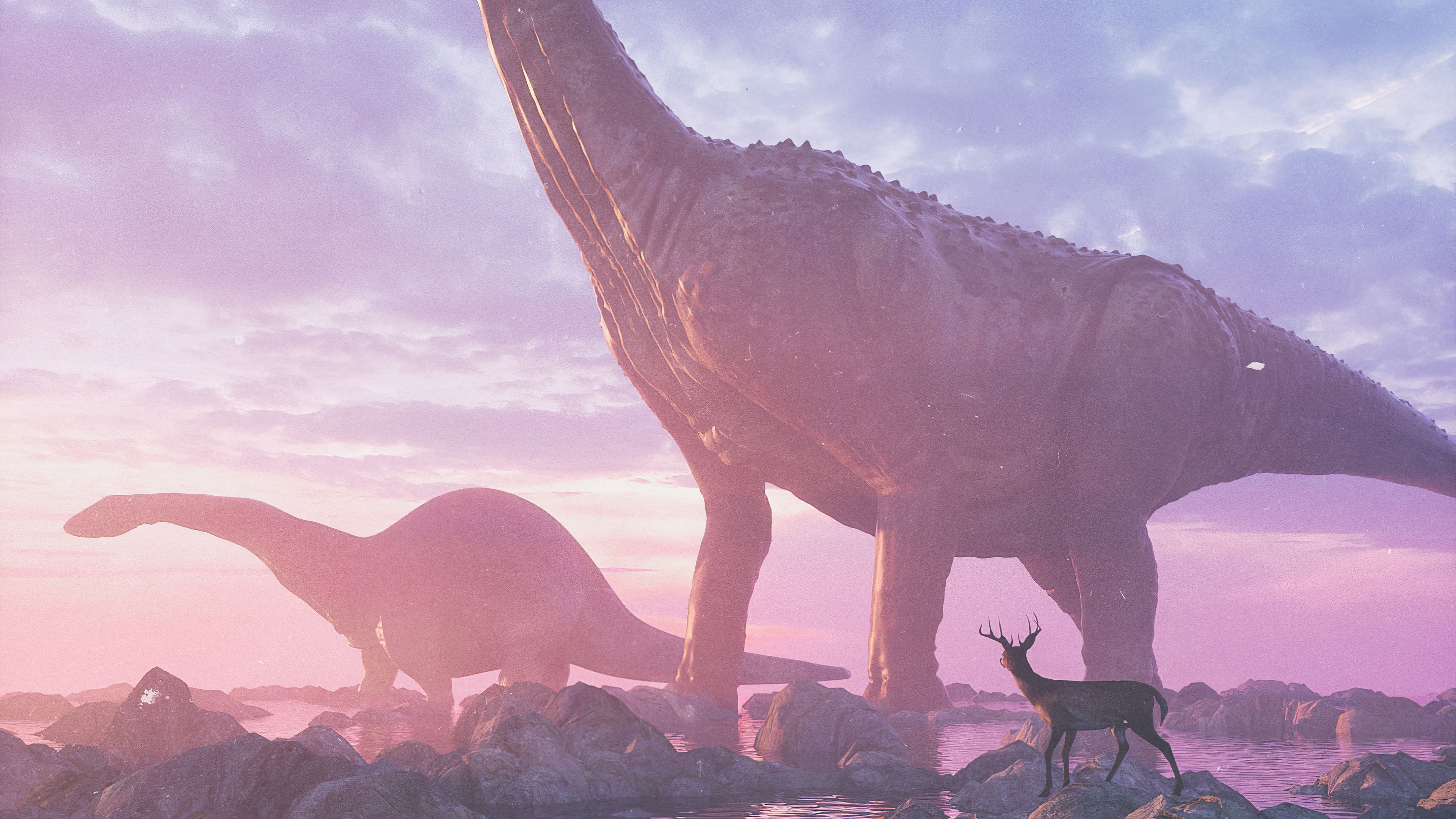 3840x2160 Life Before Dinosaur Reindeer 4k, HD Artist, 4k Wallpaper, Image, Background, Photo and Picture, Desktop