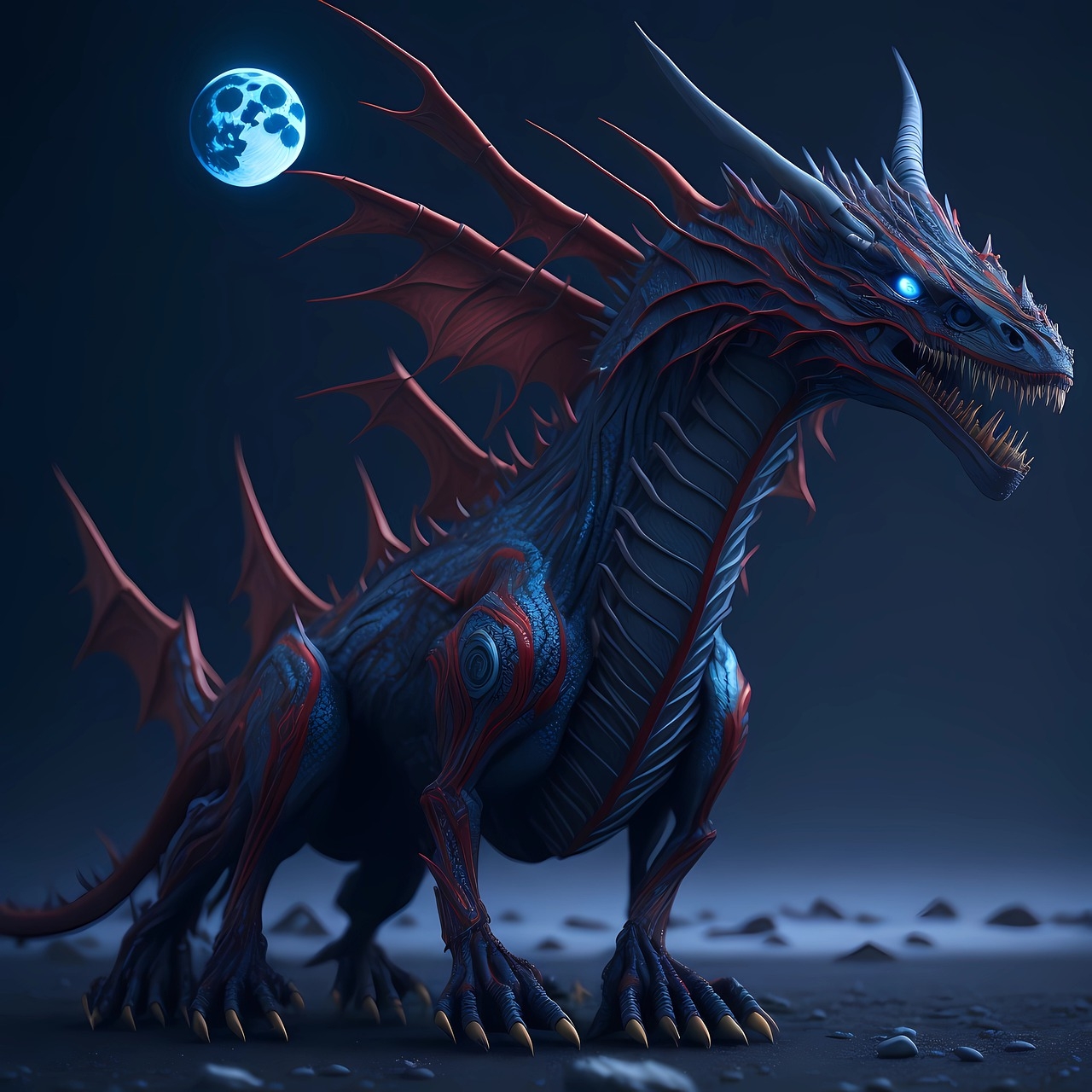 1280x1280 Download Dragon Mythical Red Royalty, Phone