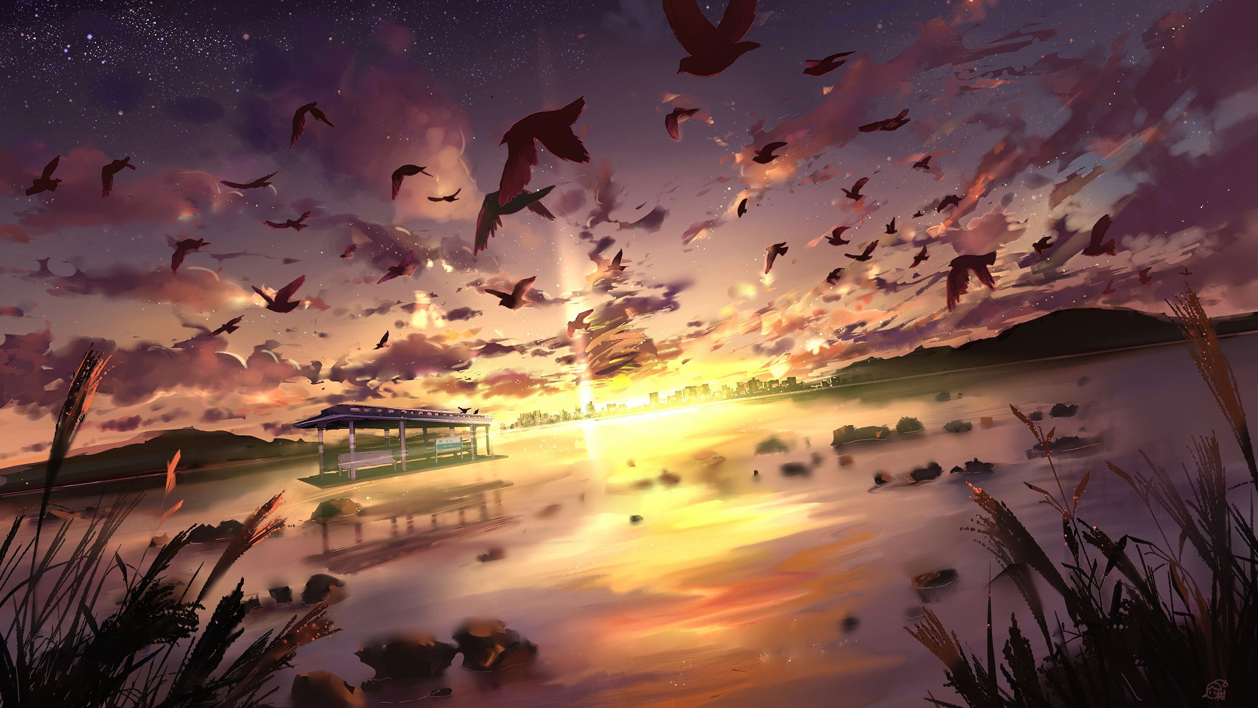 2560x1440 25++ Nature Peaceful Anime Wallpaper, Desktop