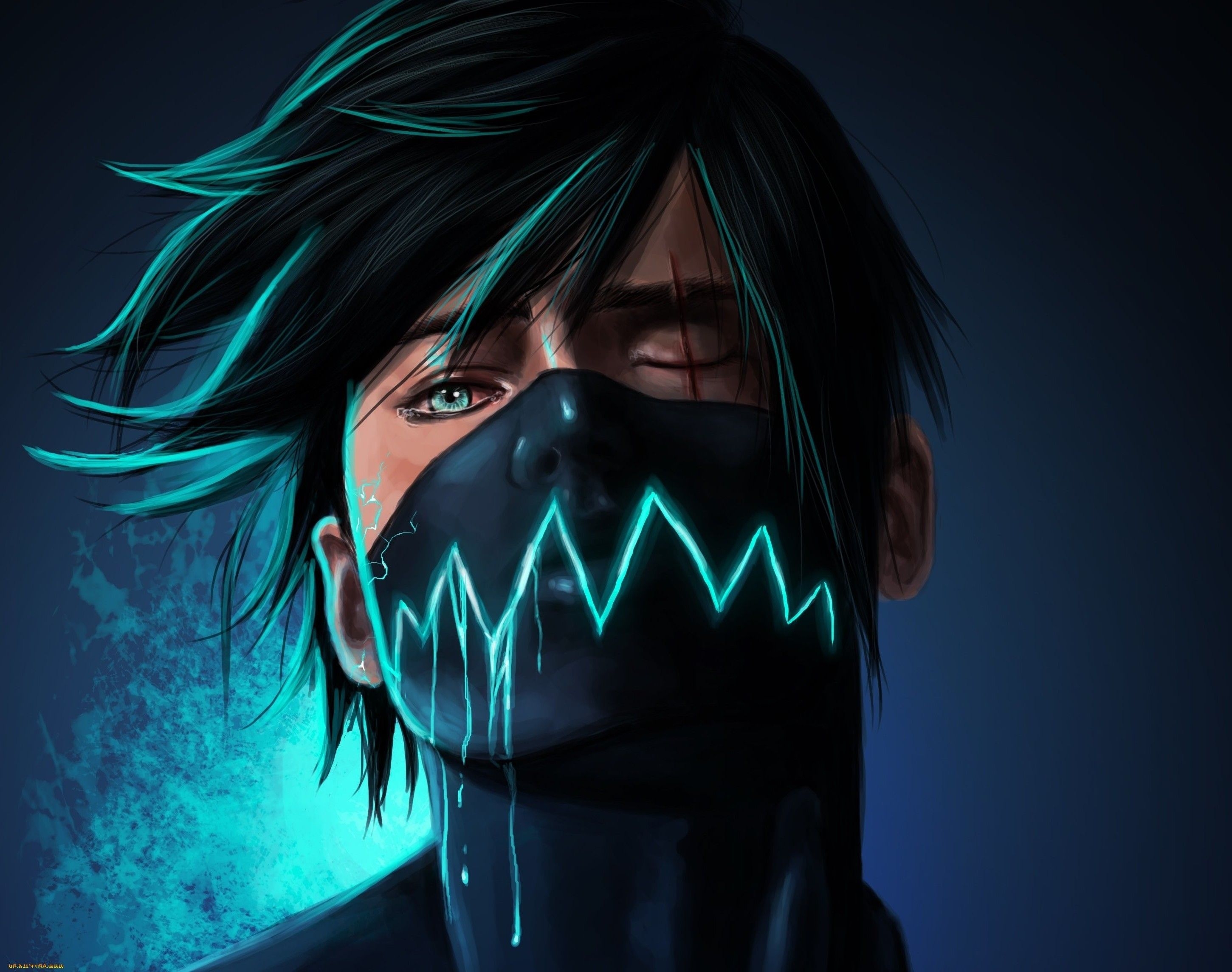 2910x2290 Download Anime Wallpaper HD Wallpaper Face Hair Mask for desktop or mobile device. Make. Animated wallpaper for mobile, Gas mask art, Anime drawings boy, Desktop