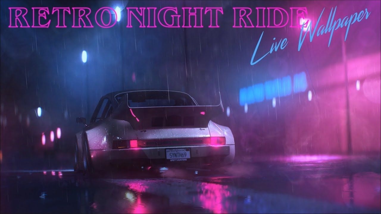 1280x720 Retro Night Ride Live Wallpaper, Desktop