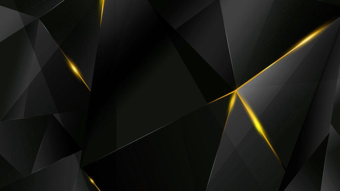 1200x670 Wallpaper Abstract Polygons (Black BG), Desktop