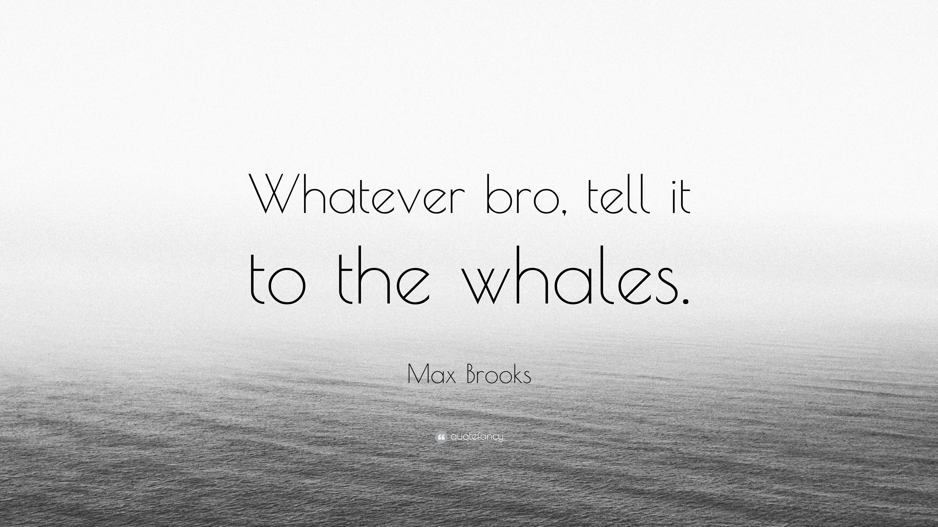 3840x2160 Max Brooks Quote: “Whatever bro, tell it to the whales.” 7, Desktop